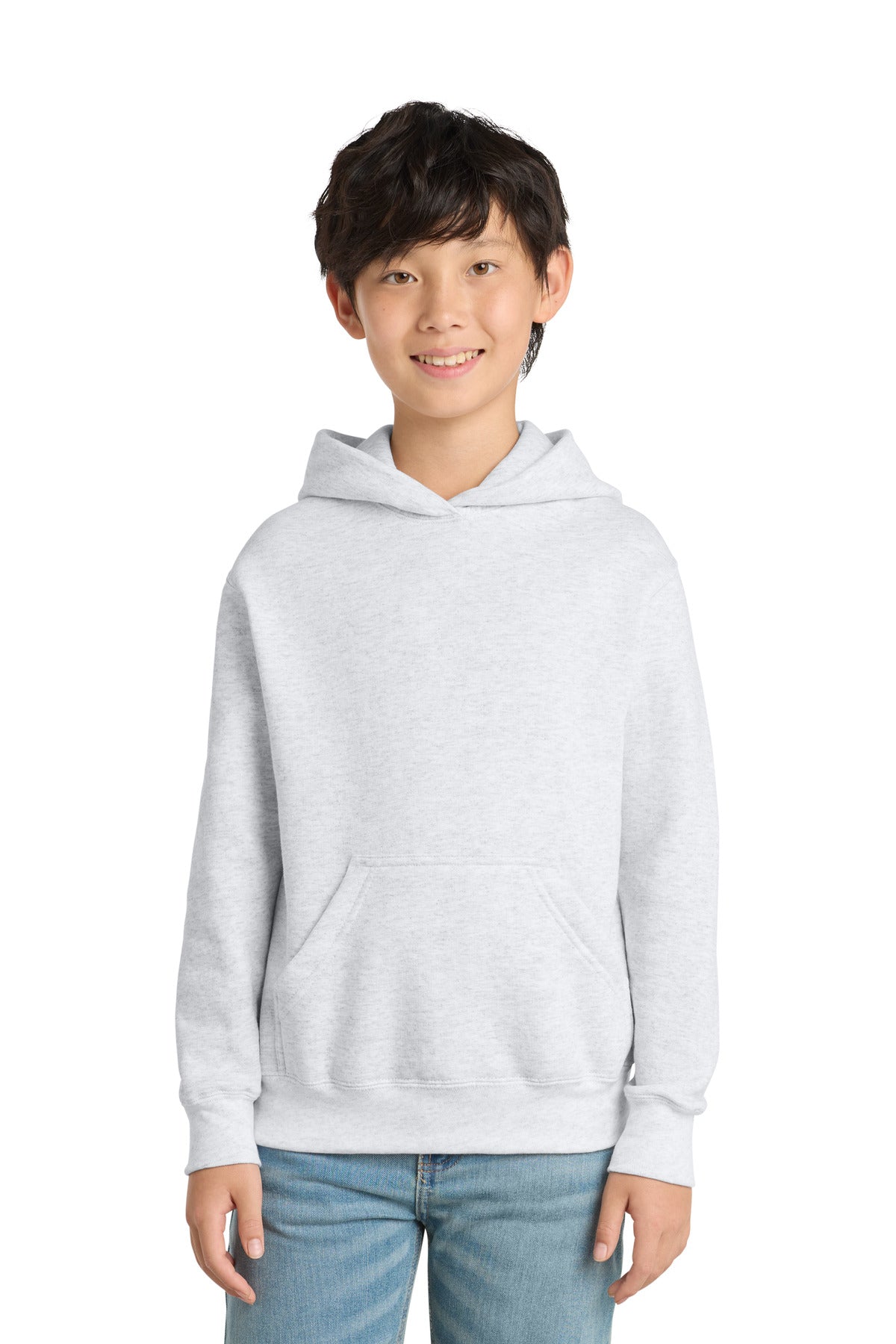 Port & Co Youth Core Fleece Pullover Hooded Sweatshirt PC78YH in Ash