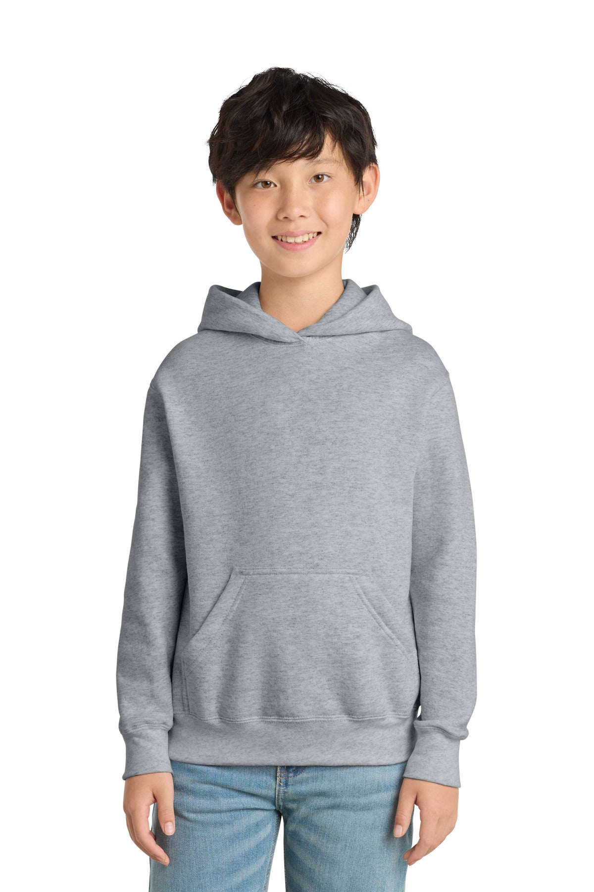 Port & Co Youth Core Fleece Pullover Hooded Sweatshirt PC78YH in Athletic Heather