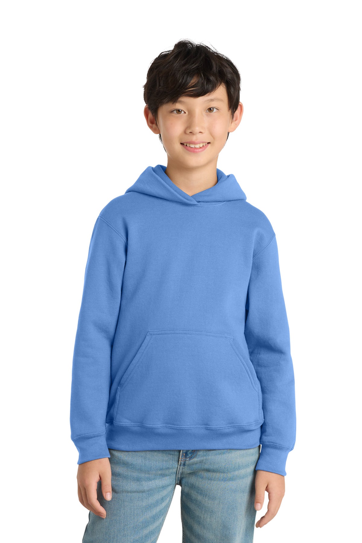 Port & Co Youth Core Fleece Pullover Hooded Sweatshirt PC78YH in Carolina Blue
