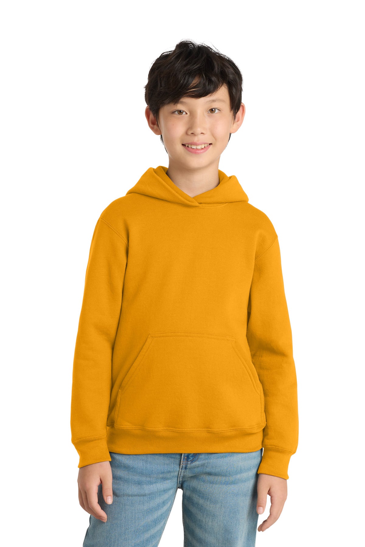 Port & Co Youth Core Fleece Pullover Hooded Sweatshirt PC78YH in Gold