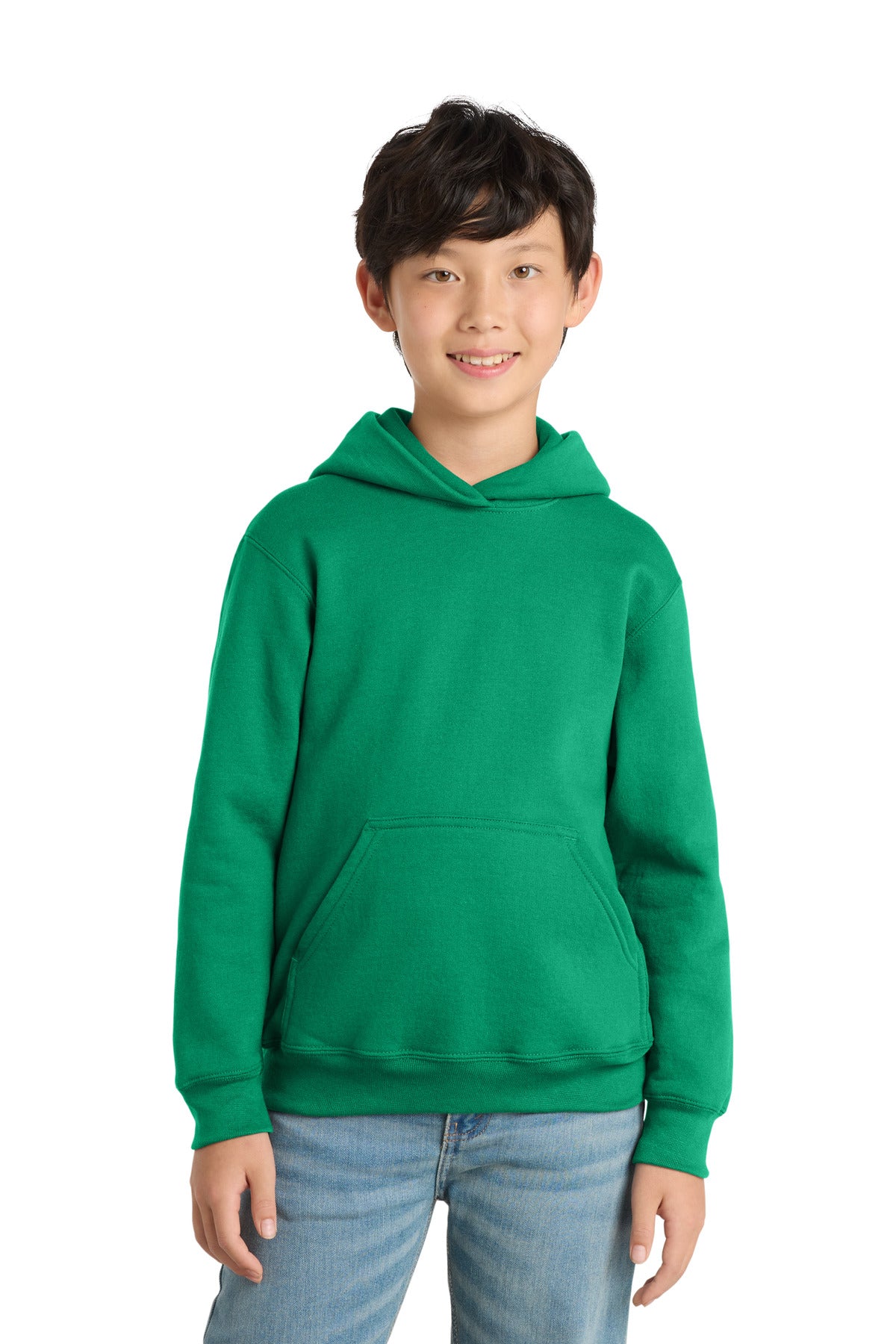 Port & Co Youth Core Fleece Pullover Hooded Sweatshirt PC78YH in Kelly