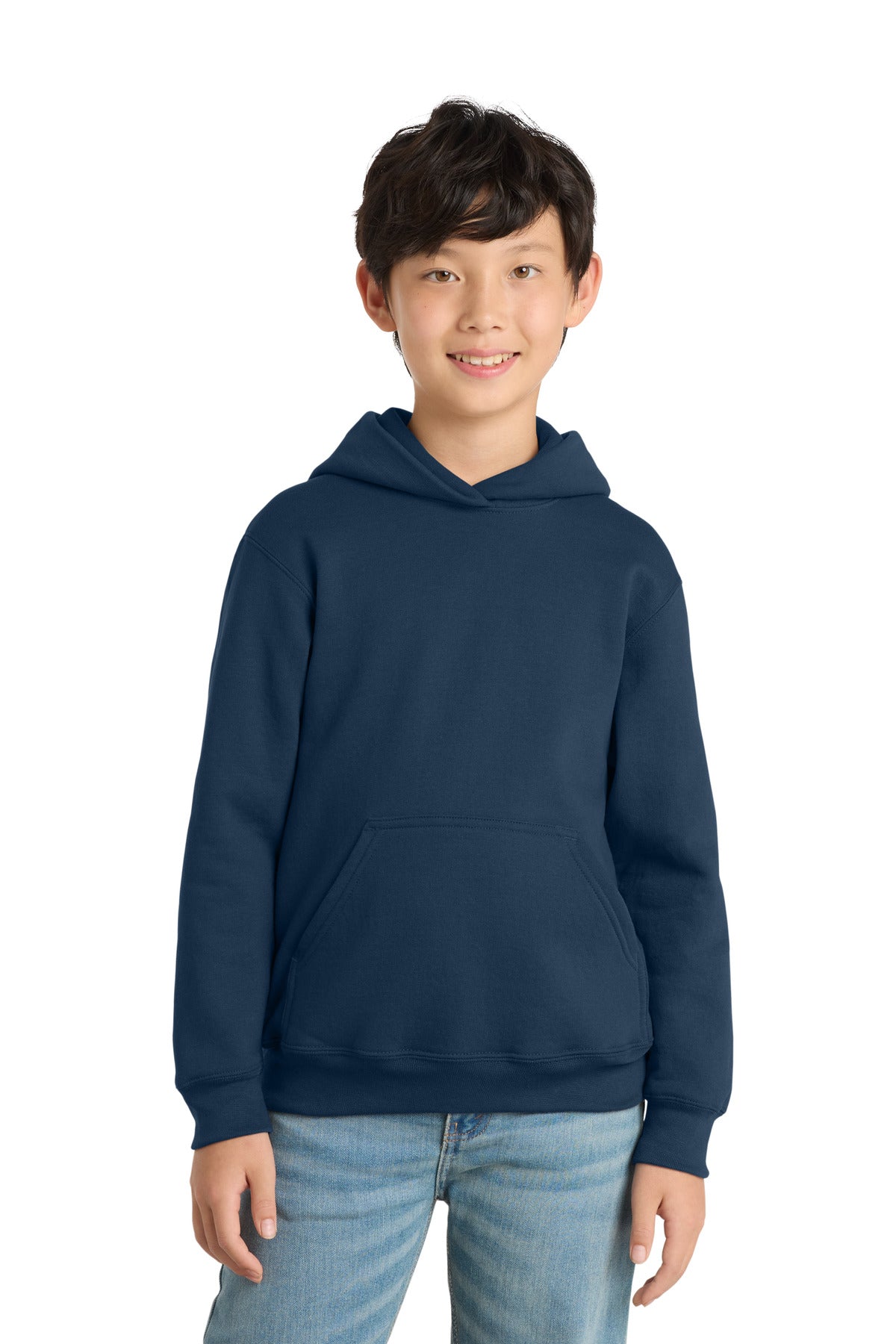 Port & Co Youth Core Fleece Pullover Hooded Sweatshirt PC78YH in Navy