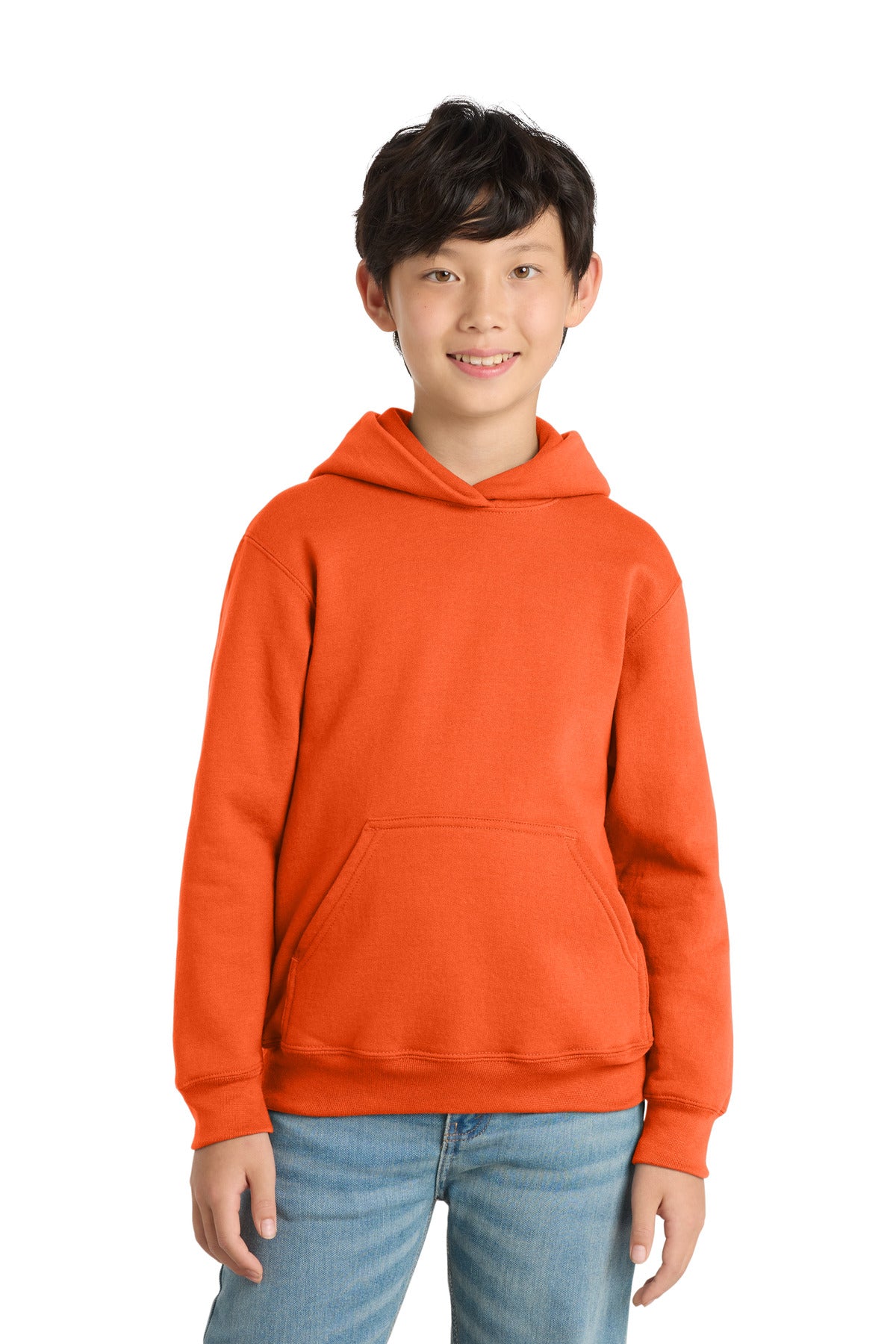 Port & Co Youth Core Fleece Pullover Hooded Sweatshirt PC78YH in Orange