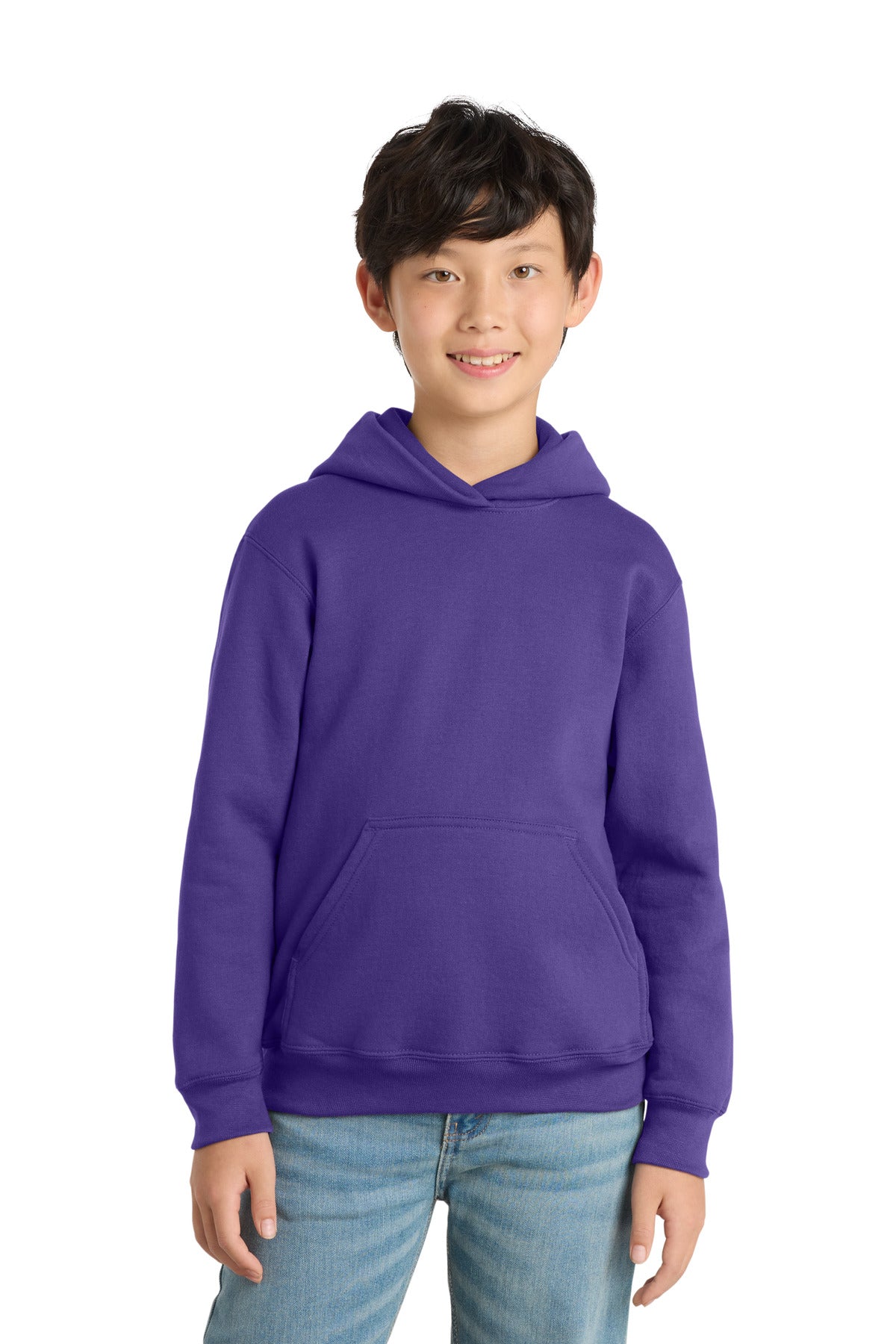 Port & Co Youth Core Fleece Pullover Hooded Sweatshirt PC78YH in Purple