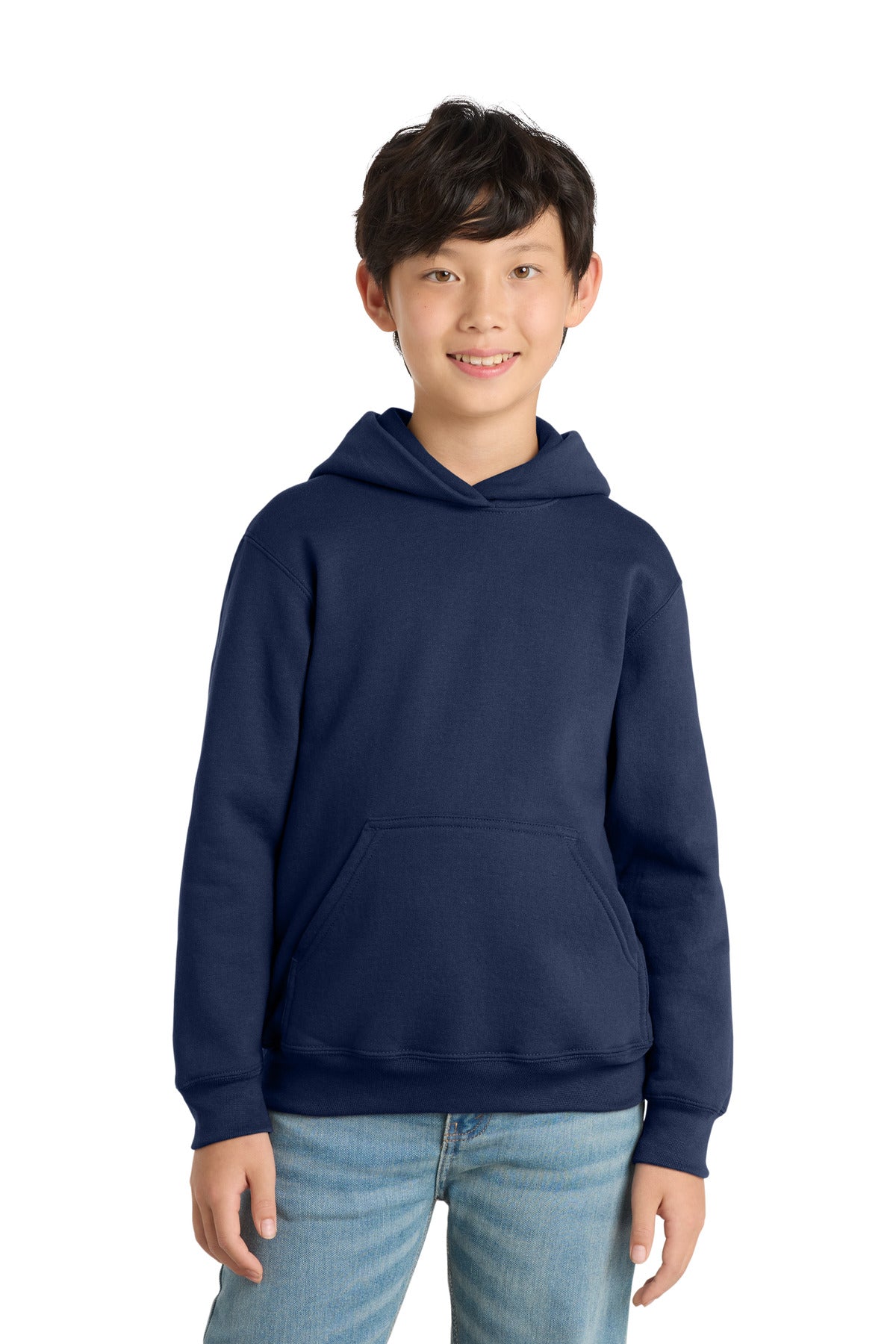 Port & Co Youth Core Fleece Pullover Hooded Sweatshirt PC78YH in True Navy
