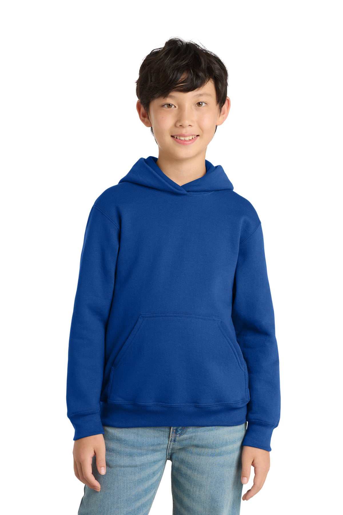 Port & Co Youth Core Fleece Pullover Hooded Sweatshirt PC78YH in True Royal