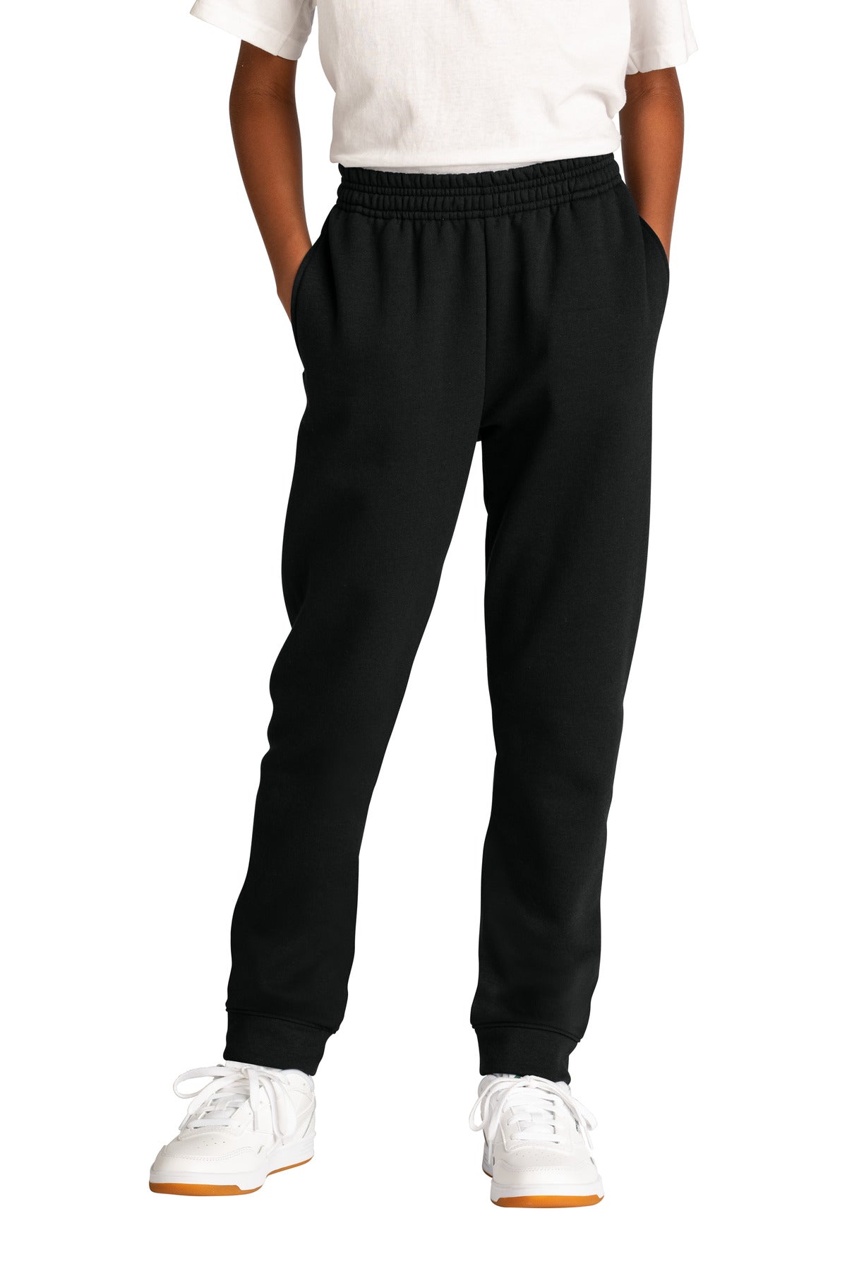 Port & Co Youth Core Fleece Jogger. PC78YJ in Jet Black