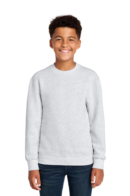 Port & Co Youth Core Fleece Crewneck Sweatshirt PC78Y in Ash