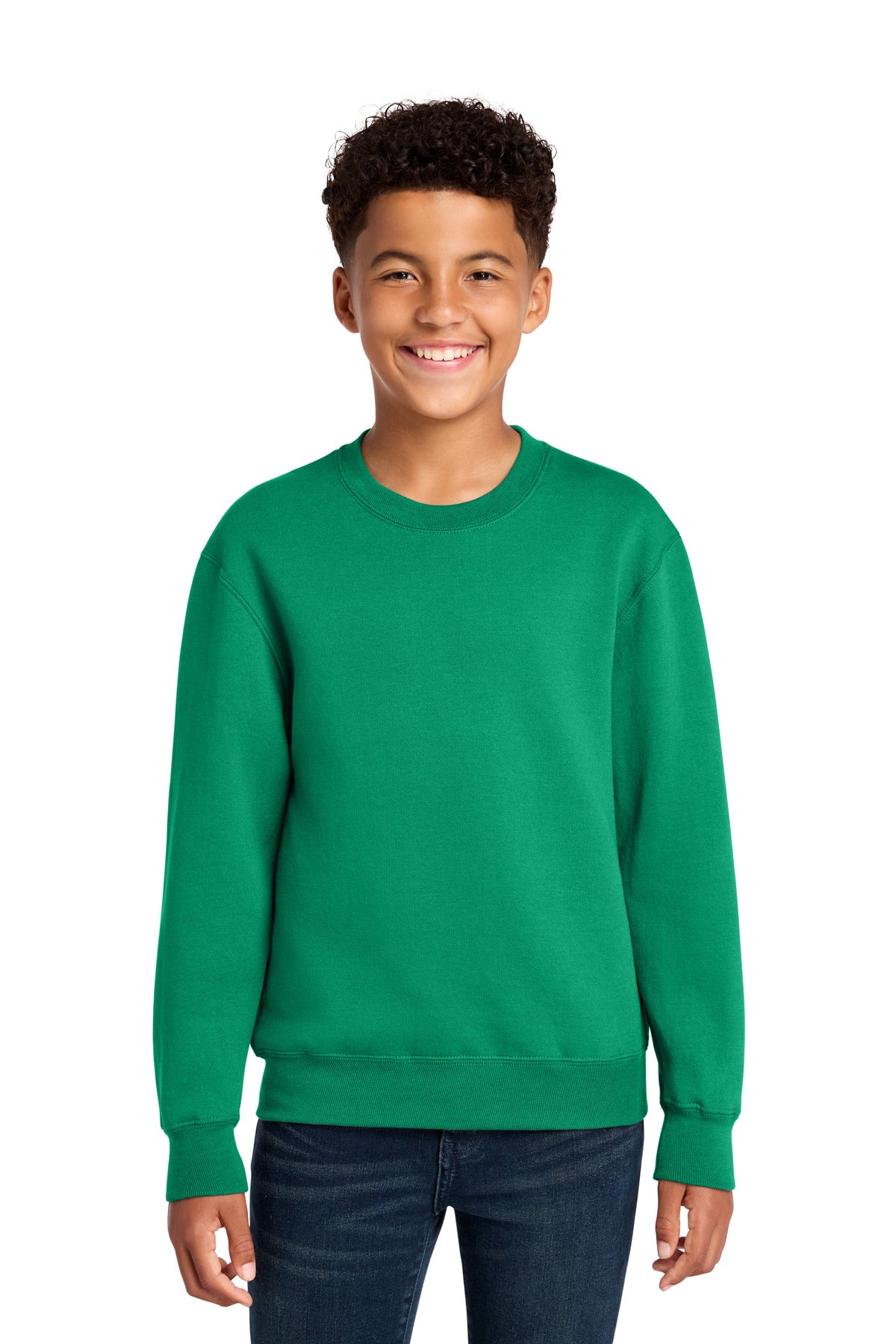 Port & Co Youth Core Fleece Crewneck Sweatshirt PC78Y in Kelly