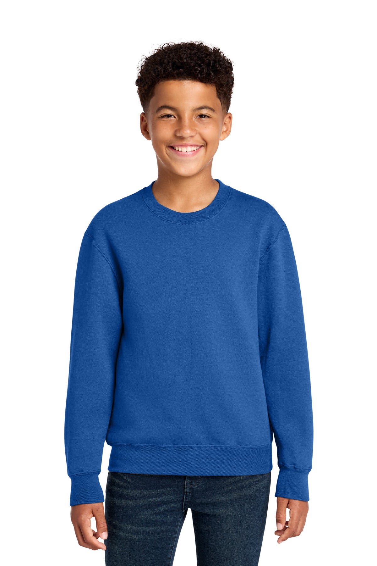 Port & Co Youth Core Fleece Crewneck Sweatshirt PC78Y in Royal