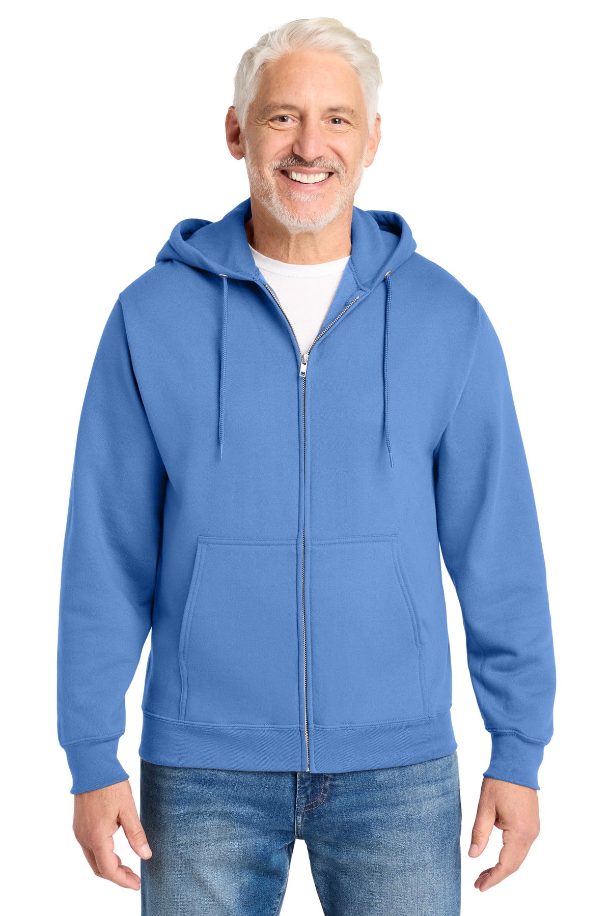 Port & Co Core Fleece Full-Zip Hooded Sweatshirt. PC78ZH in Carolina Blue