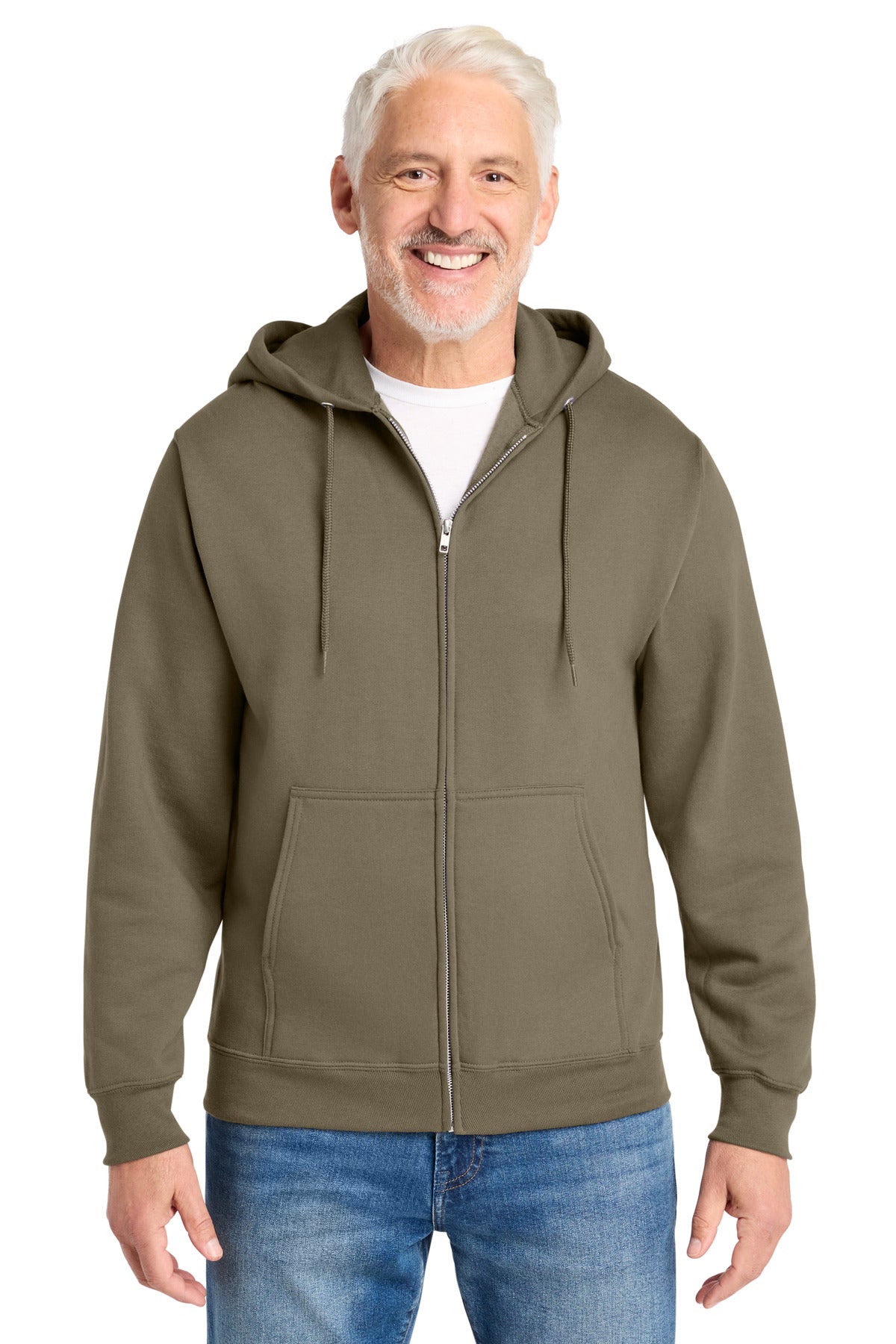 Port & Co Core Fleece Full-Zip Hooded Sweatshirt. PC78ZH in Coyote Brown
