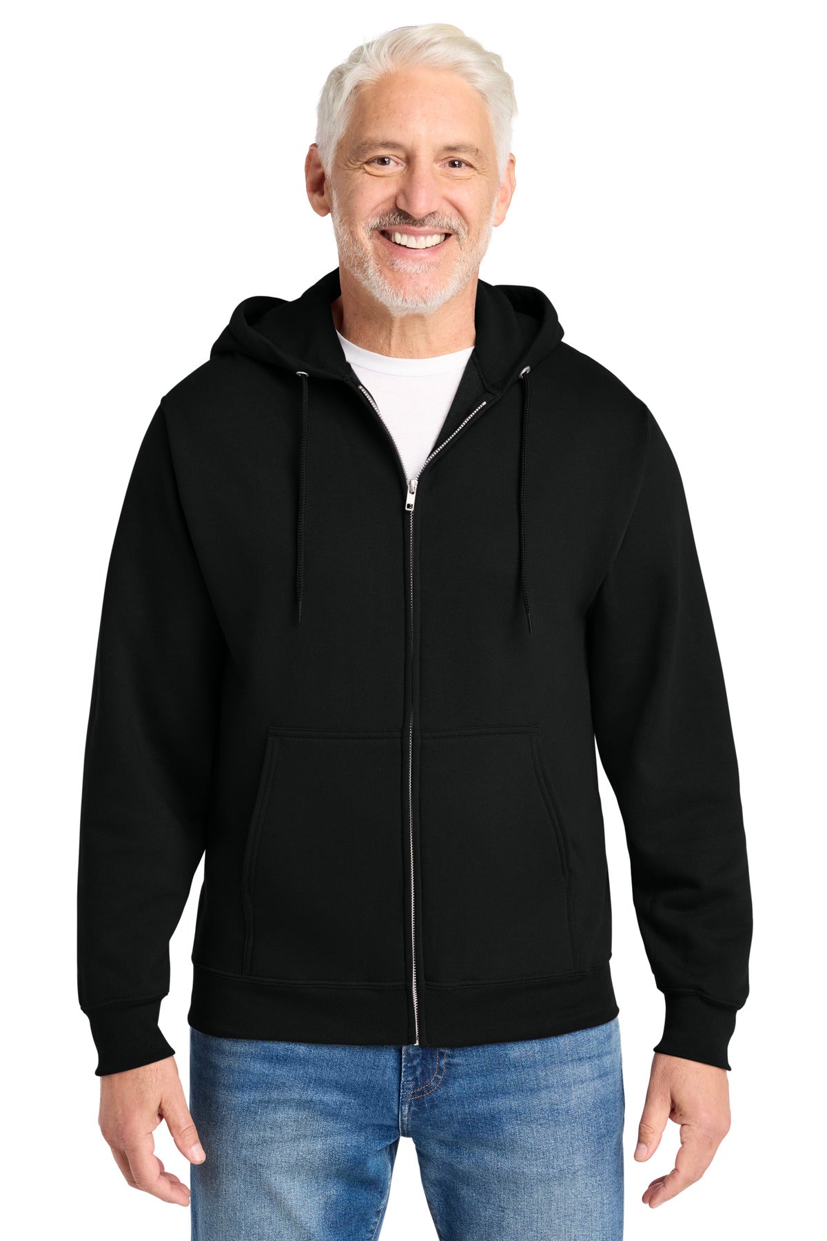 Port & Co Core Fleece Full-Zip Hooded Sweatshirt. PC78ZH in Jet Black