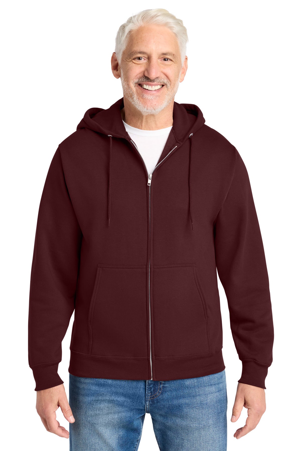 Port & Co Core Fleece Full-Zip Hooded Sweatshirt. PC78ZH in Maroon