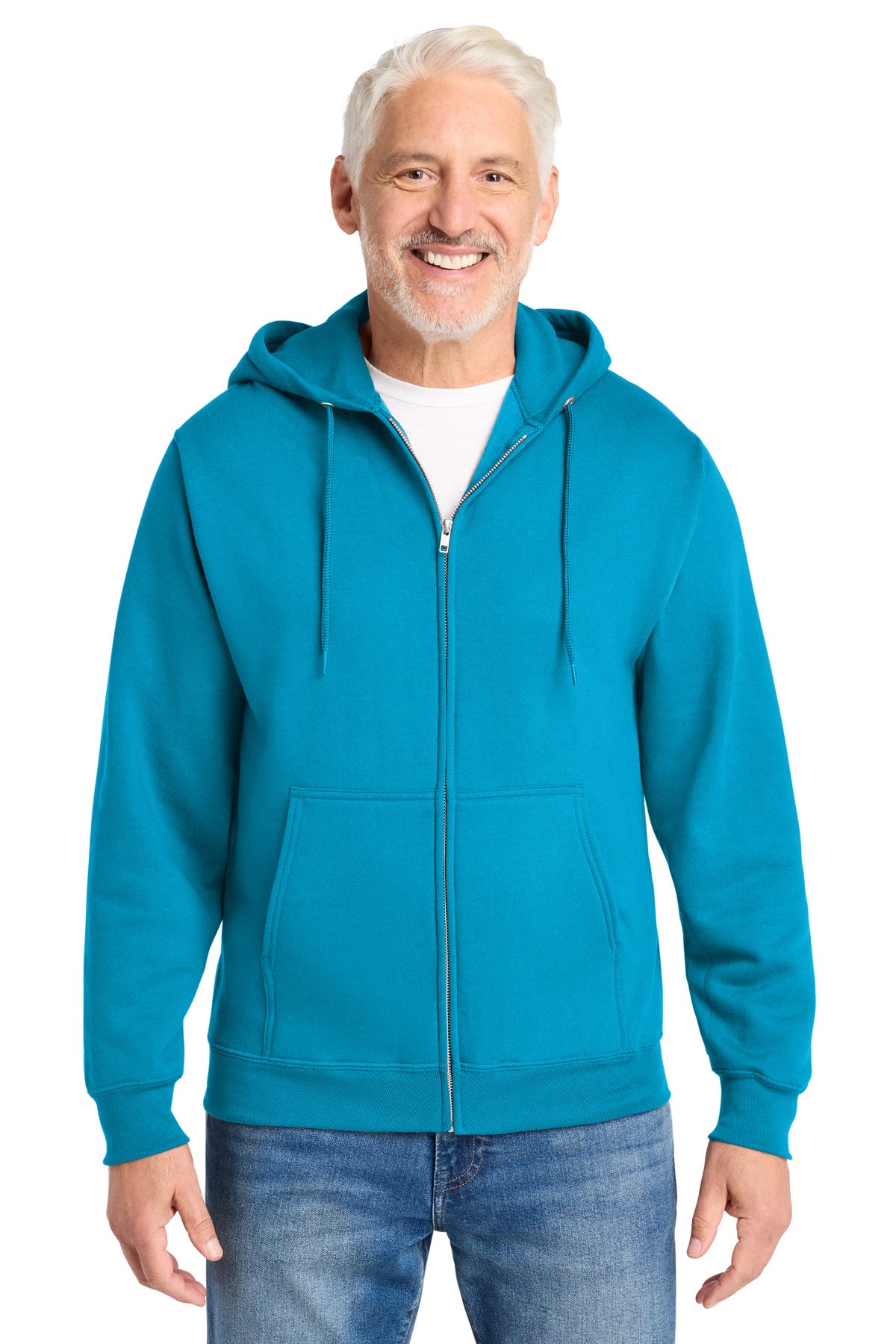 Port & Co Core Fleece Full-Zip Hooded Sweatshirt. PC78ZH in Neon Blue