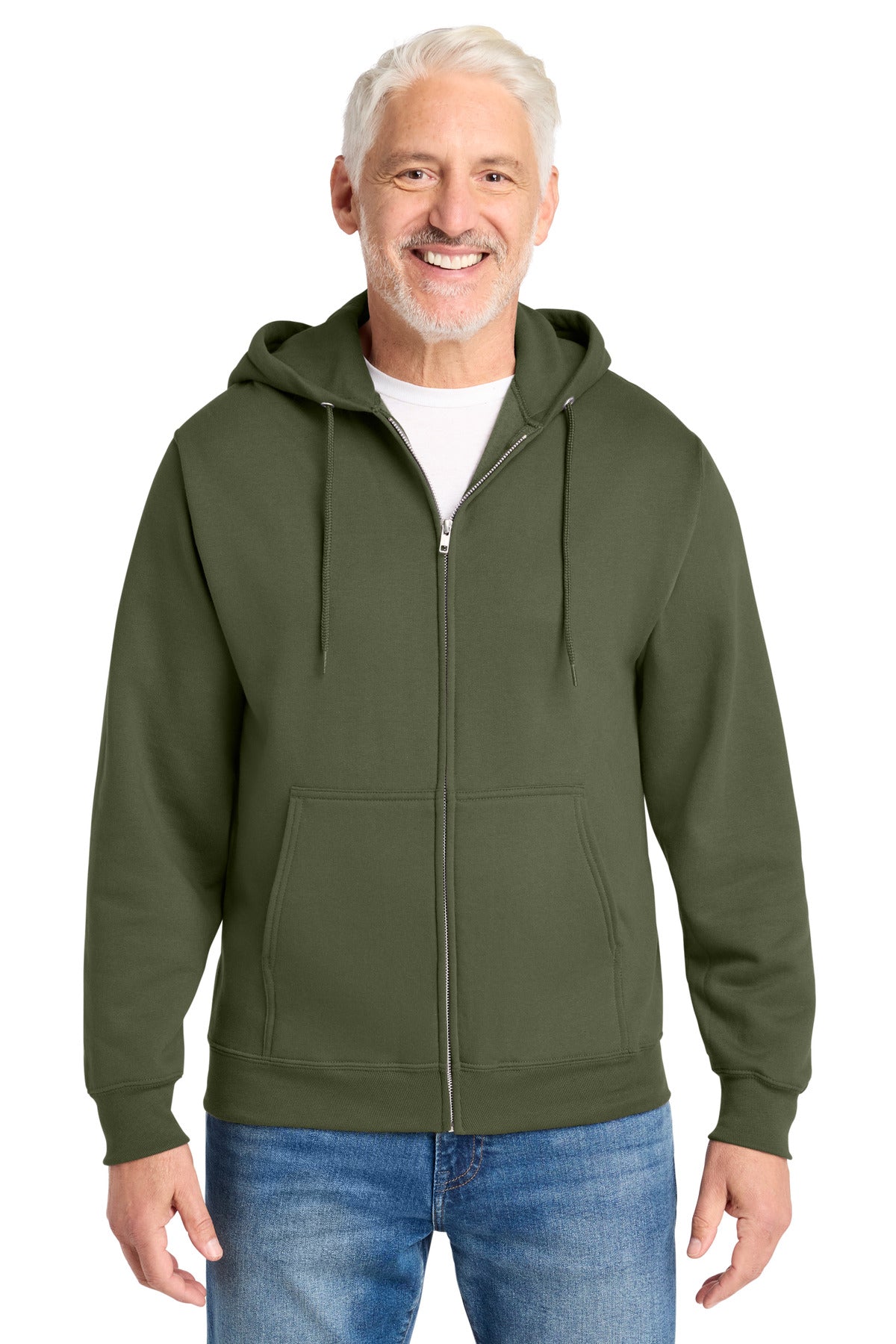 Port & Co Core Fleece Full-Zip Hooded Sweatshirt. PC78ZH in Olive Drab Green