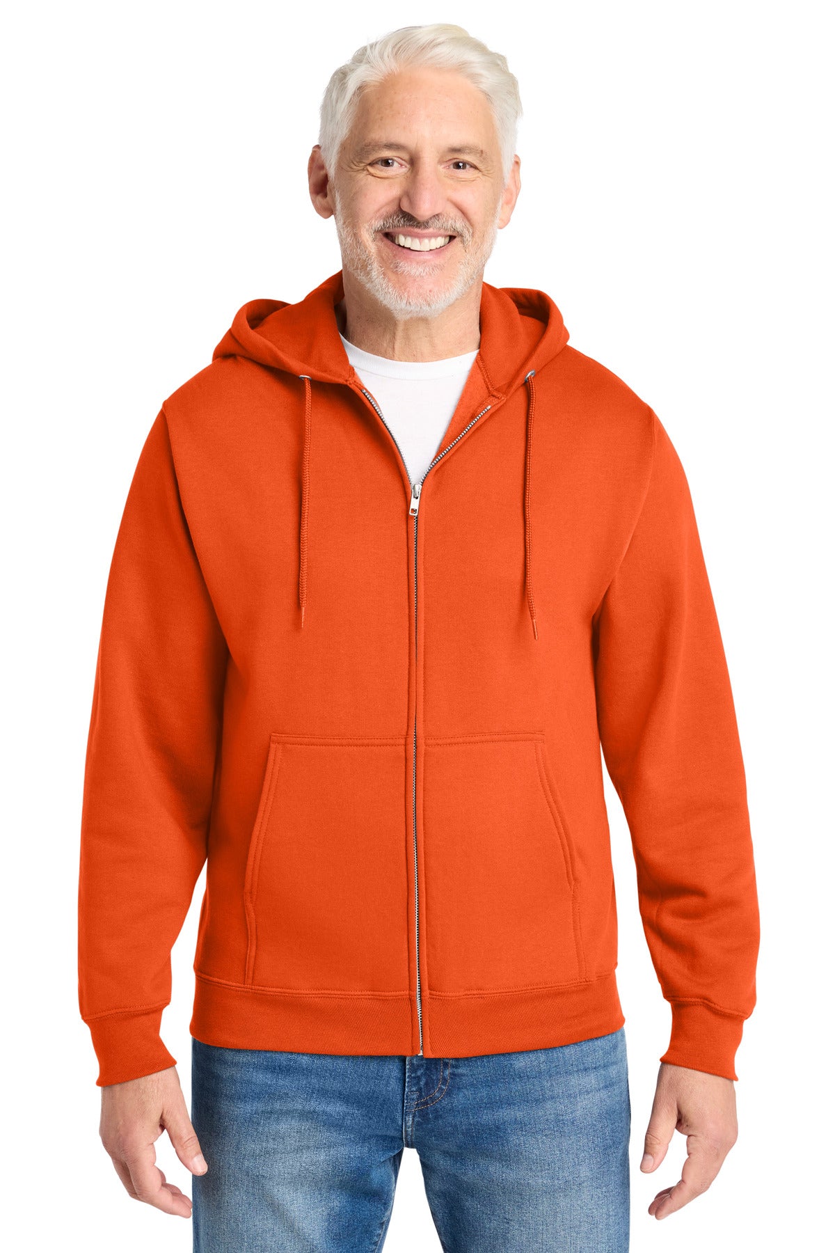 Port & Co Core Fleece Full-Zip Hooded Sweatshirt. PC78ZH in Orange