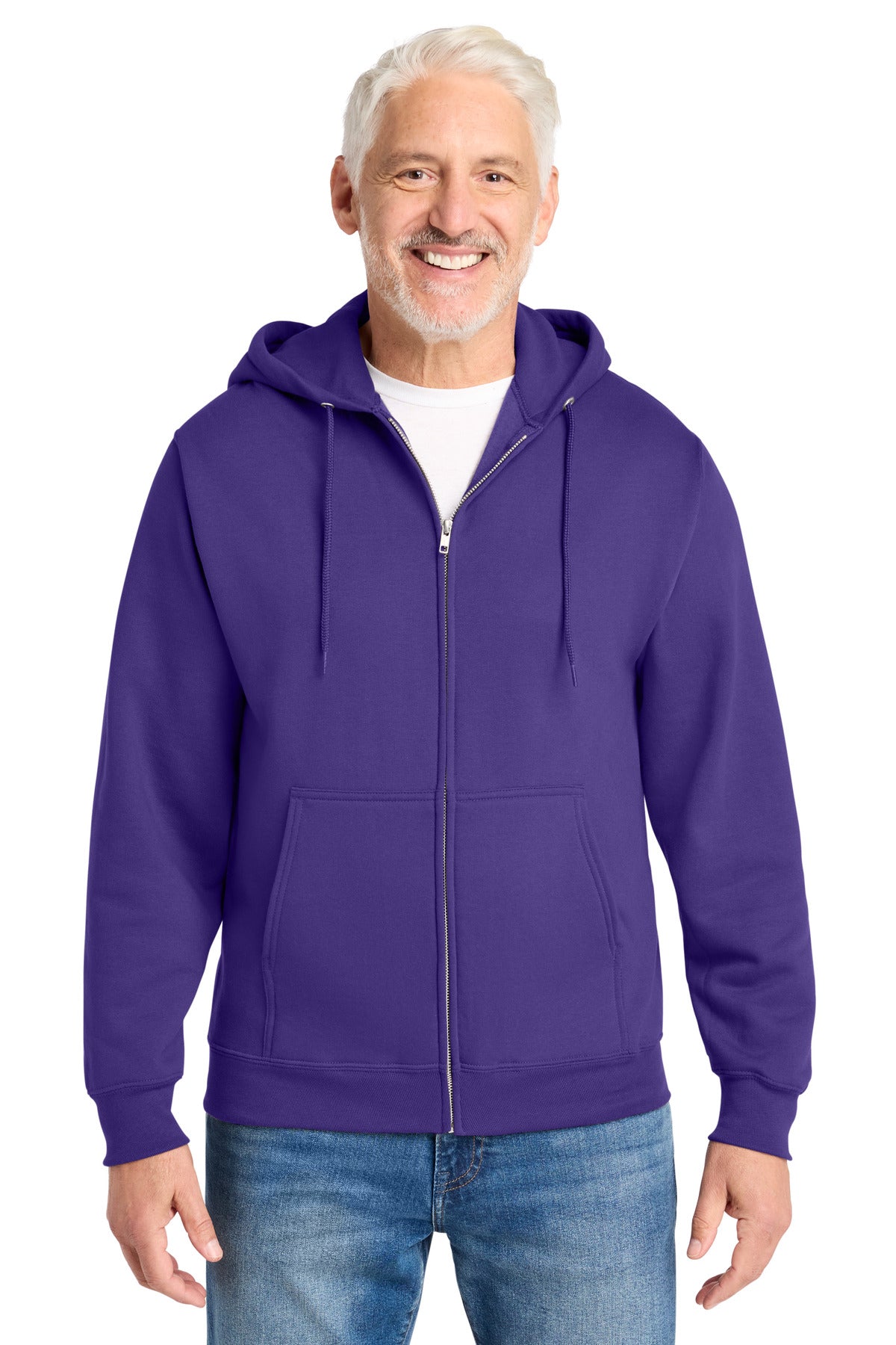 Port & Co Core Fleece Full-Zip Hooded Sweatshirt. PC78ZH in Purple