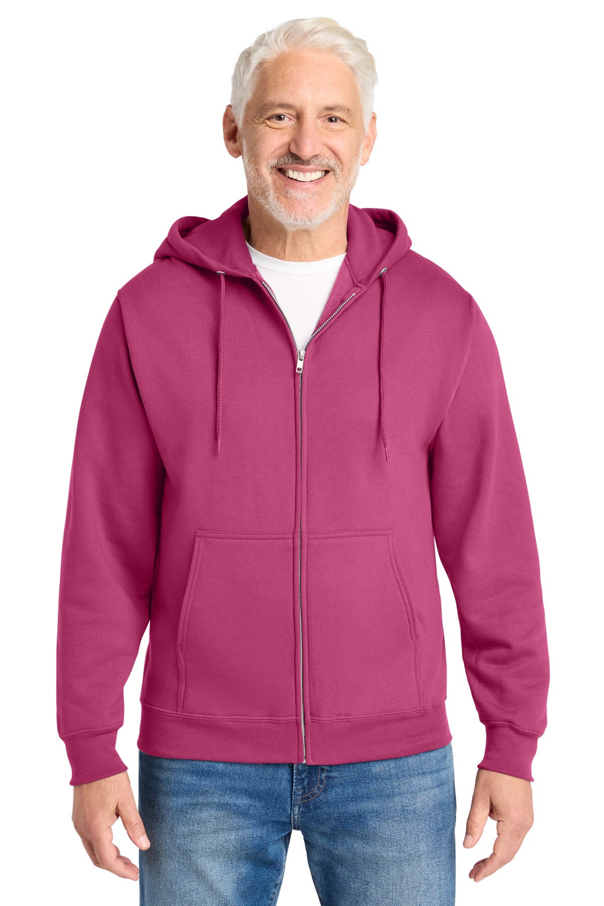 Port & Co Core Fleece Full-Zip Hooded Sweatshirt. PC78ZH in Sangria