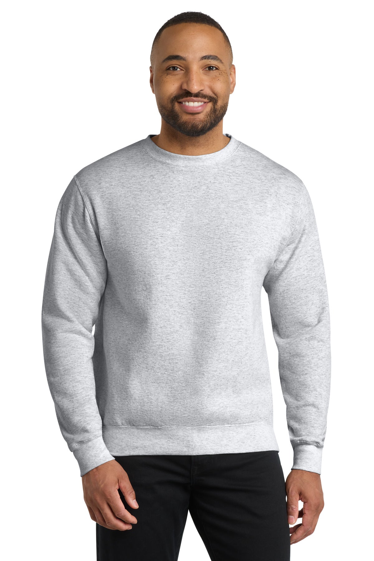 Port & Co Core Fleece Crewneck Sweatshirt. PC78 in Ash