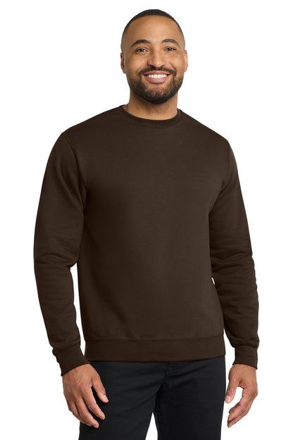 Port & Co Core Fleece Crewneck Sweatshirt. PC78 in Dark Chocolate Brown