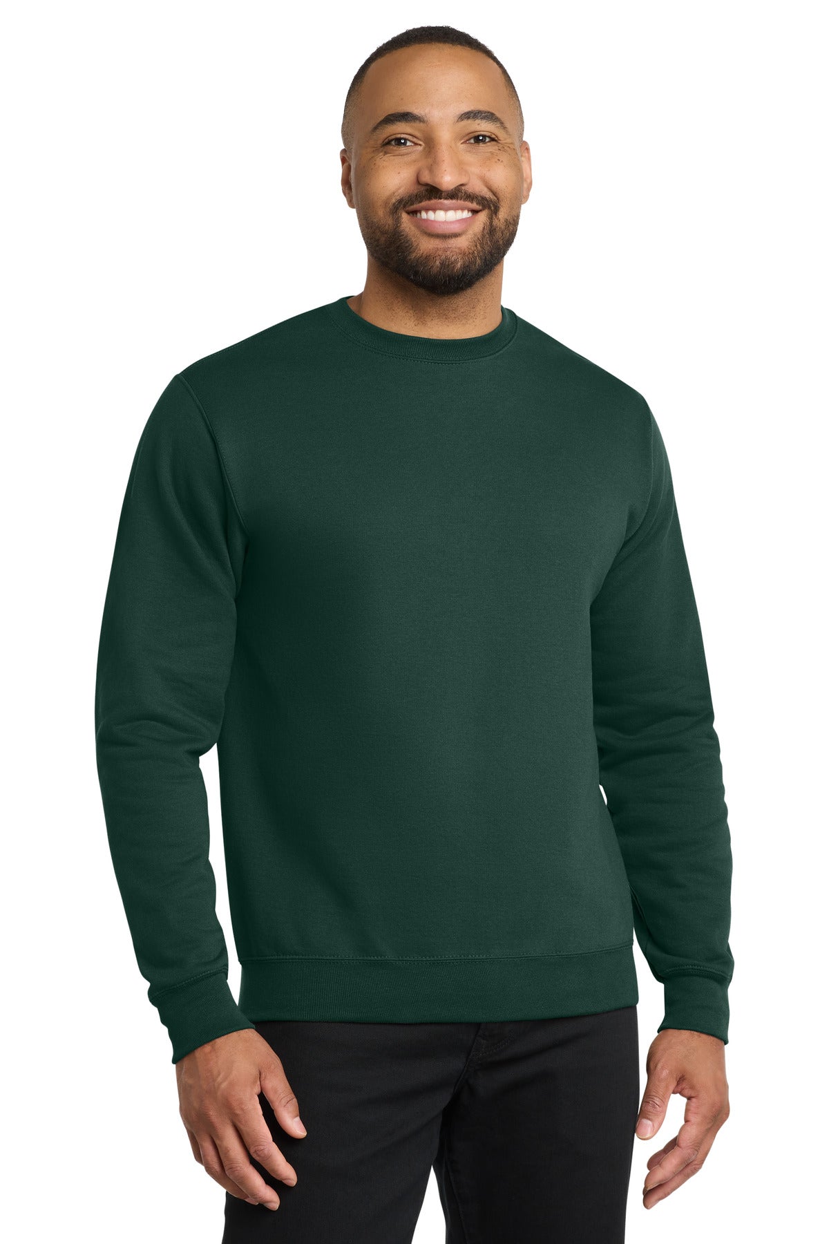 Port & Co Core Fleece Crewneck Sweatshirt. PC78 in Dark Green