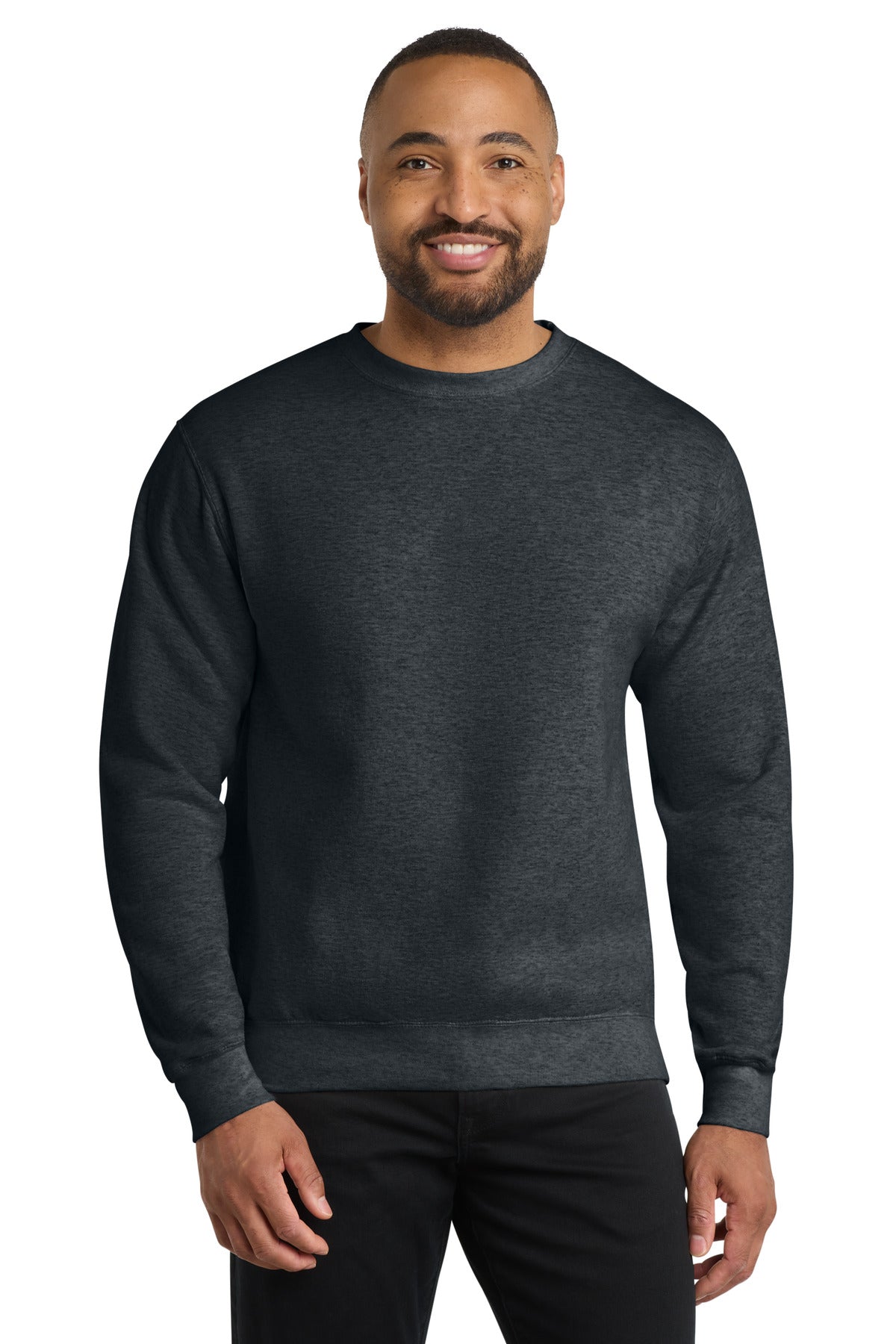 Port & Co Core Fleece Crewneck Sweatshirt. PC78 in Dark Heather Grey