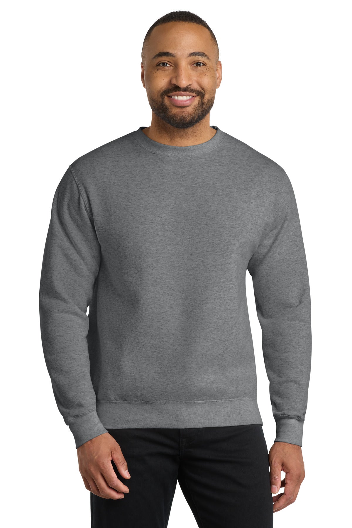 Port & Co Core Fleece Crewneck Sweatshirt. PC78 in Graphite Heather