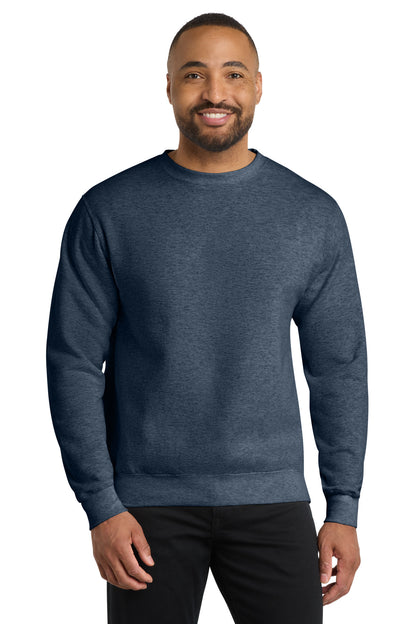 Port & Co Core Fleece Crewneck Sweatshirt. PC78 in Heather Navy