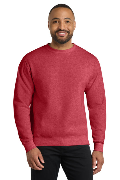 Port & Co Core Fleece Crewneck Sweatshirt. PC78 in Heather Red