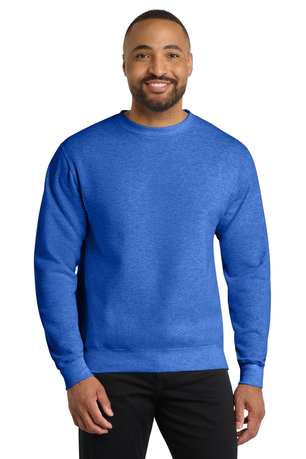 Port & Co Core Fleece Crewneck Sweatshirt. PC78 in Heather Royal