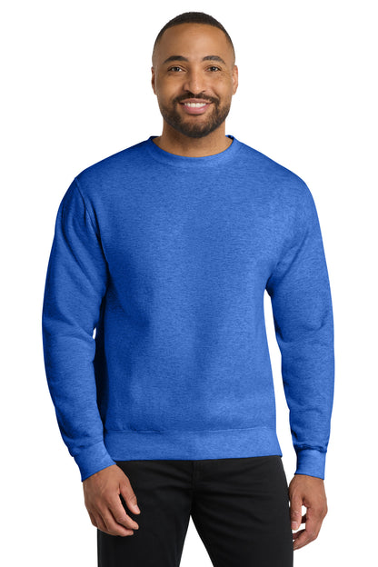 Port & Co Core Fleece Crewneck Sweatshirt. PC78 in Heather Royal