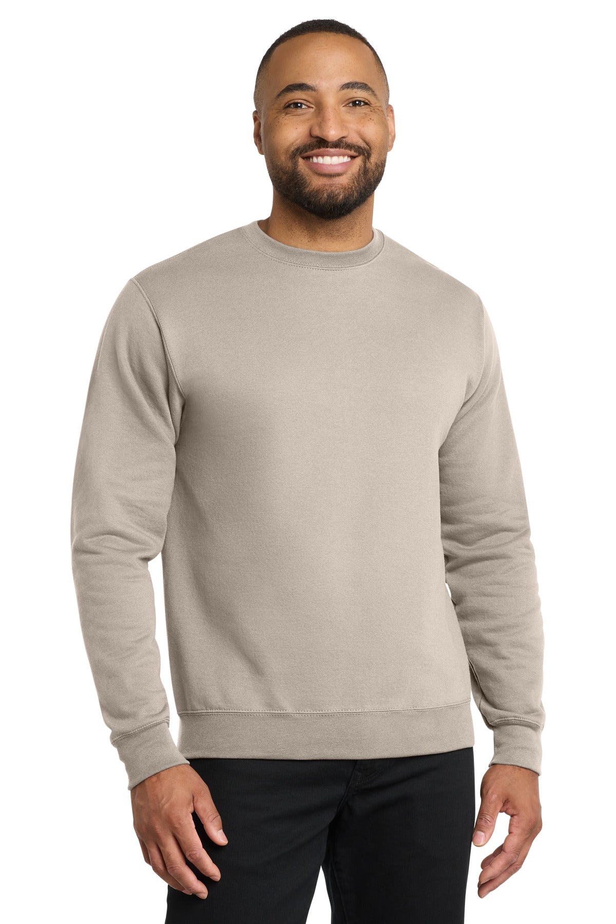 Port & Co Core Fleece Crewneck Sweatshirt. PC78 in Light Sand