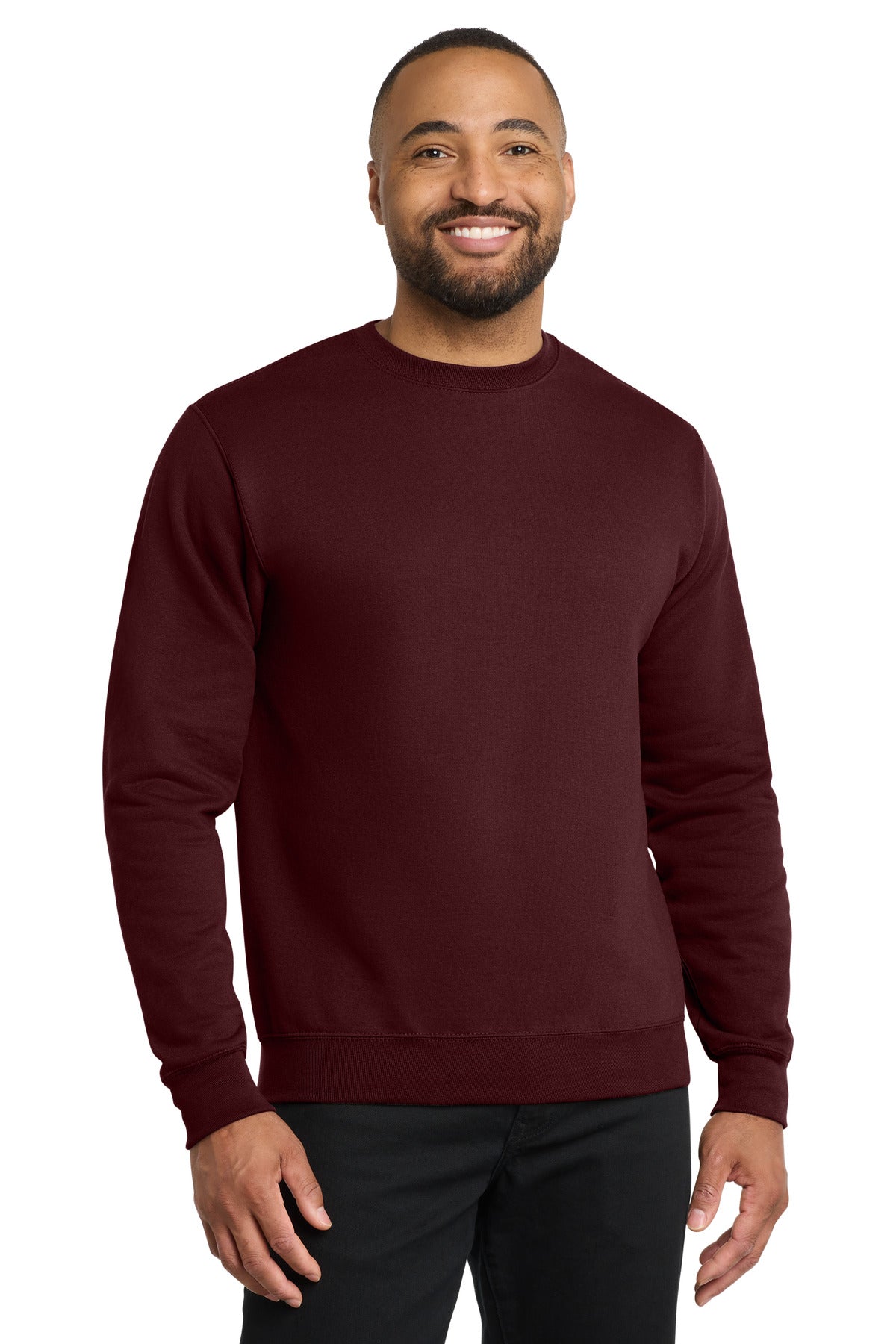 Port & Co Core Fleece Crewneck Sweatshirt. PC78 in Maroon