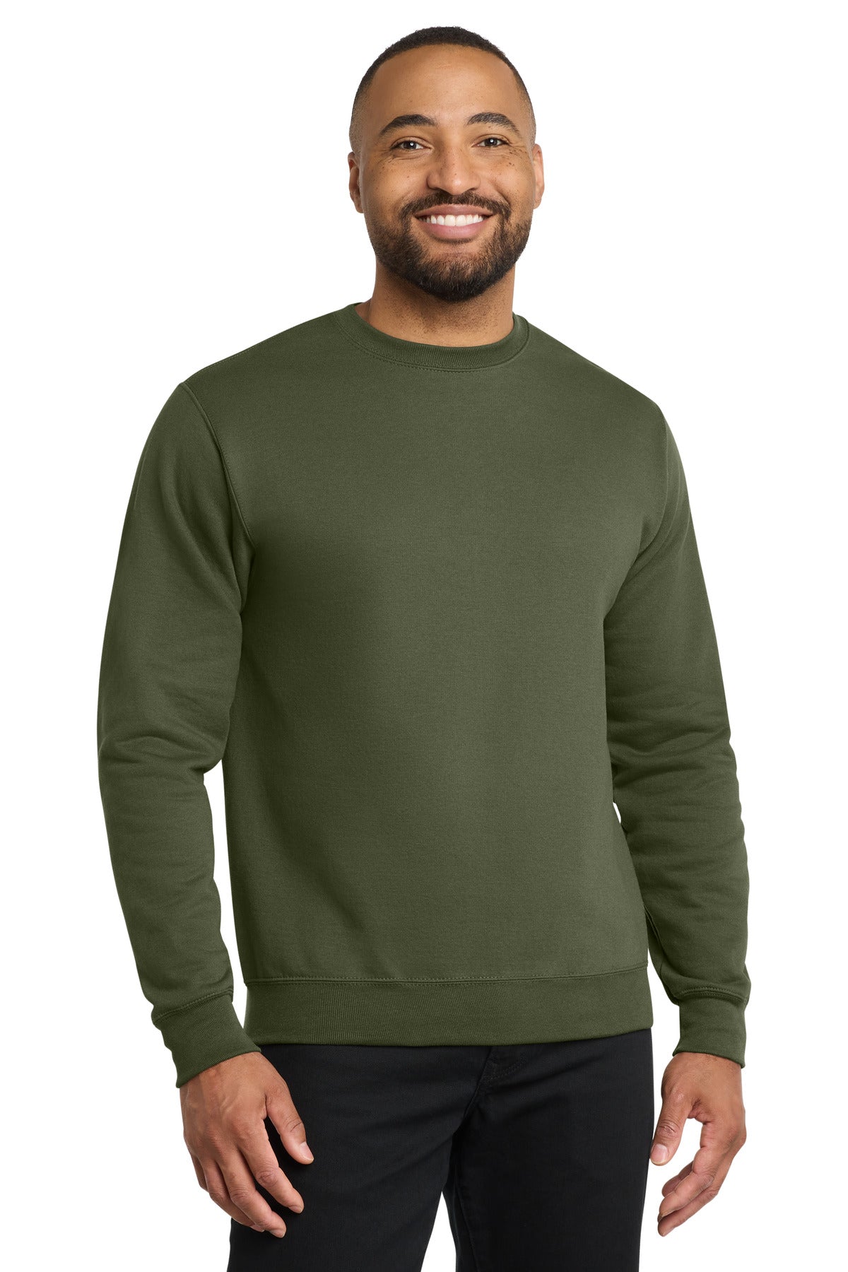 Port & Co Core Fleece Crewneck Sweatshirt. PC78 in Olive Drab Green