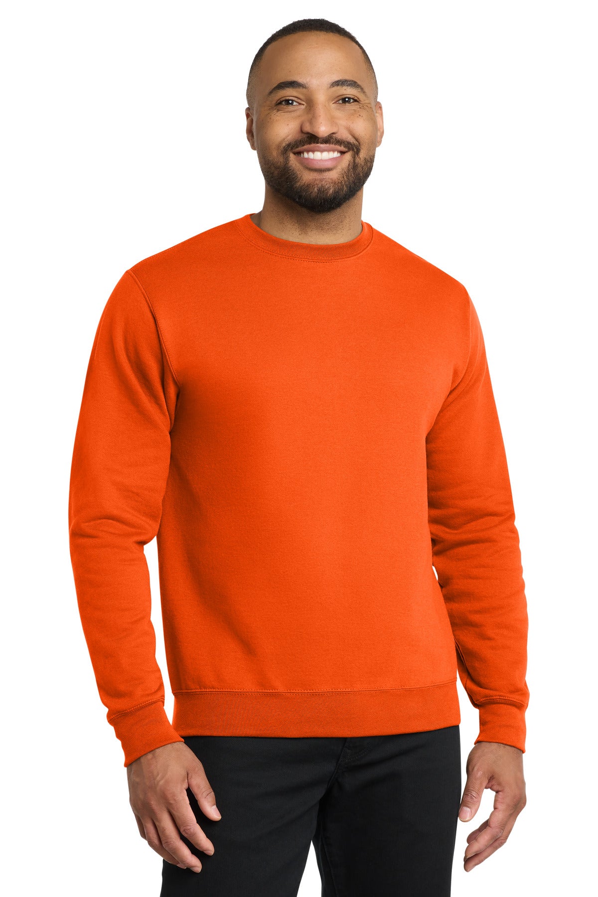 Port & Co Core Fleece Crewneck Sweatshirt. PC78 in S. Orange