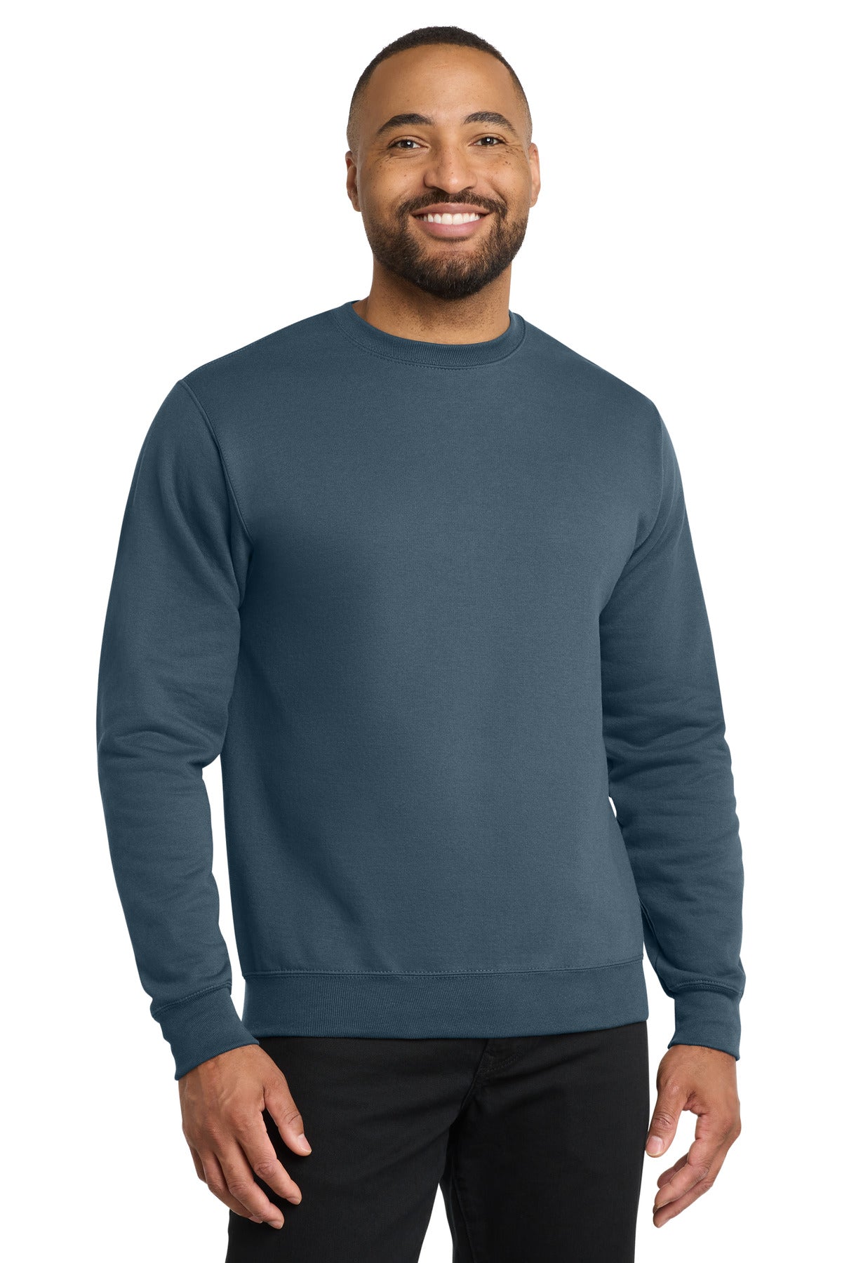 Port & Co Core Fleece Crewneck Sweatshirt. PC78 in Steel Blue
