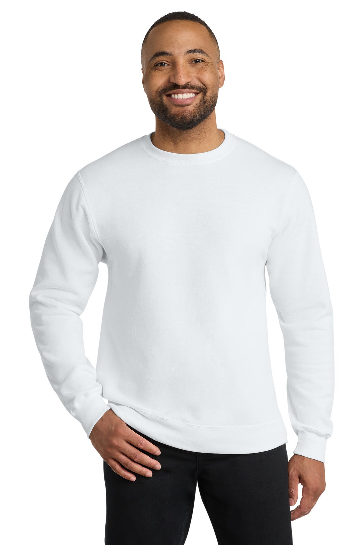 Port & Co Core Fleece Crewneck Sweatshirt. PC78 in White