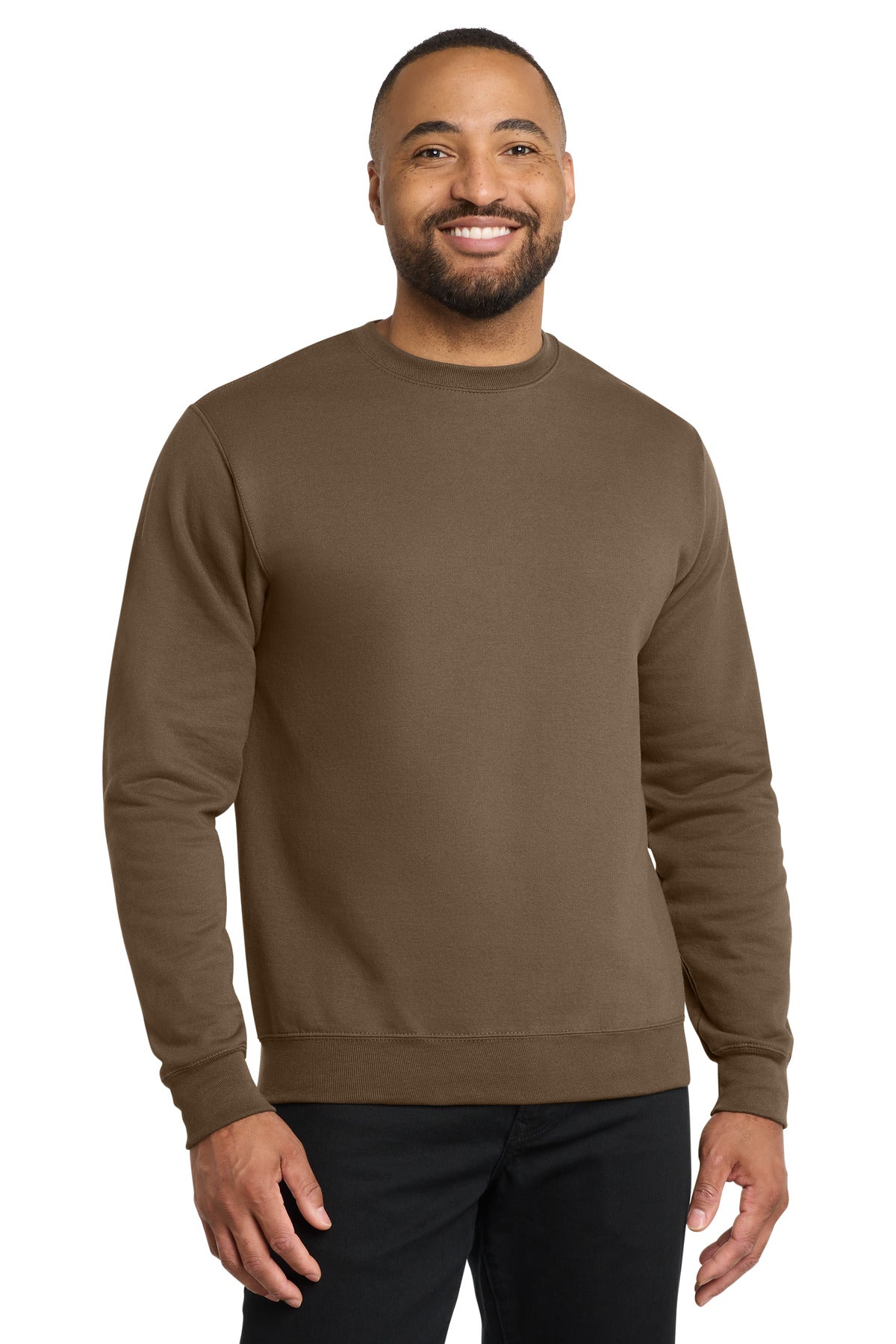 Port & Co Core Fleece Crewneck Sweatshirt. PC78 in Woodland Brown