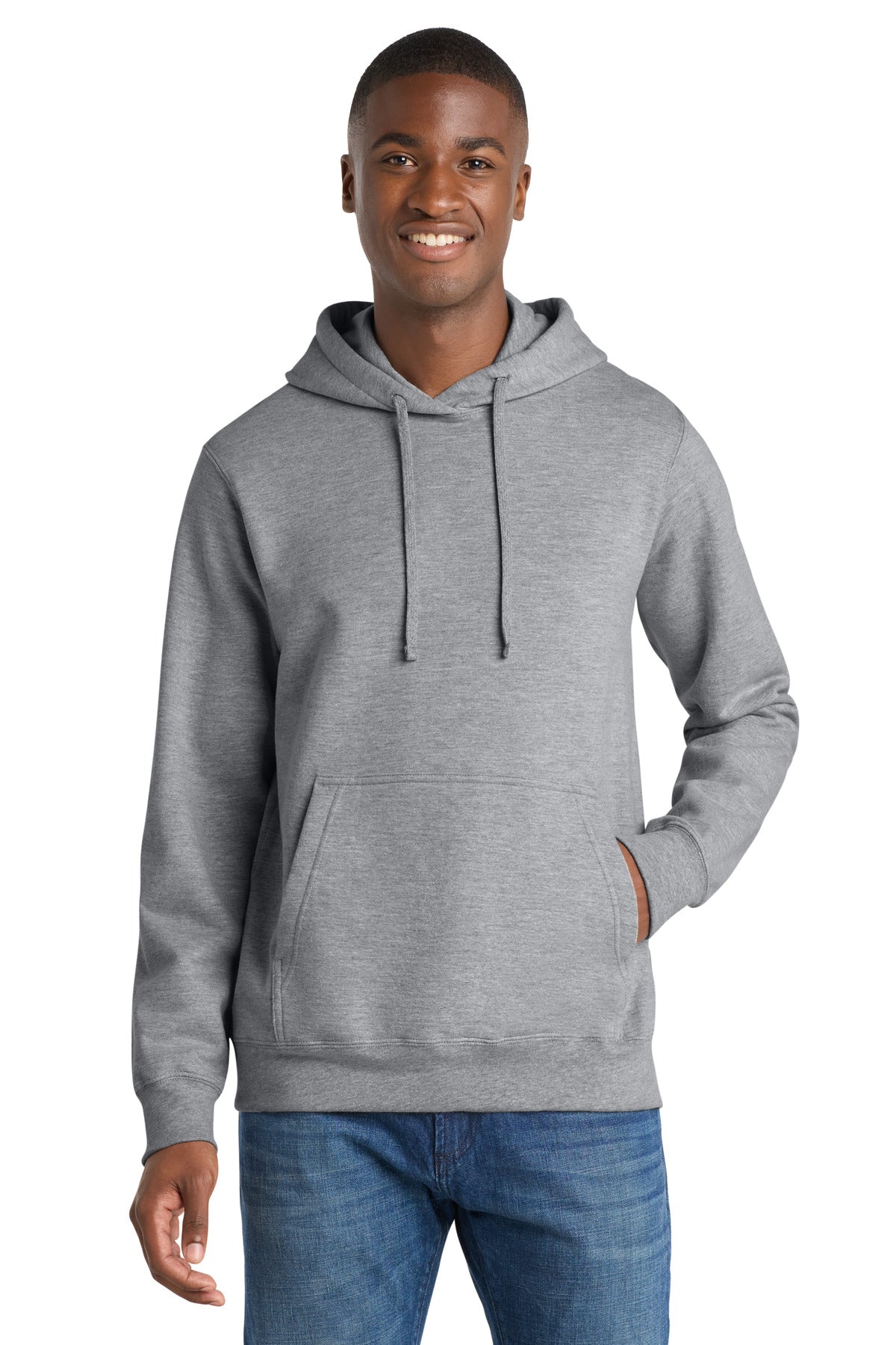 Port & Co Fan Favorite Fleece Pullover Hooded Sweatshirt. PC850H in Athletic Heather