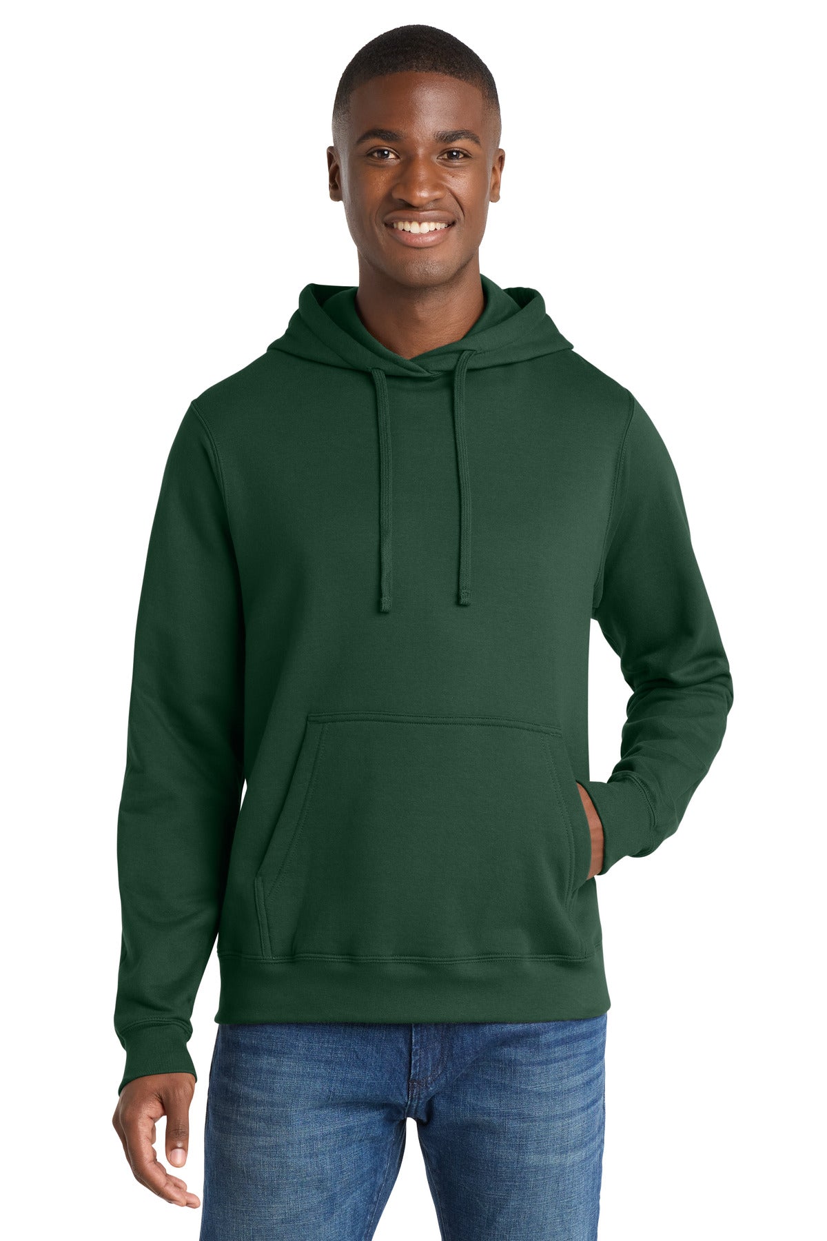 Port & Co Fan Favorite Fleece Pullover Hooded Sweatshirt. PC850H in Forest Green