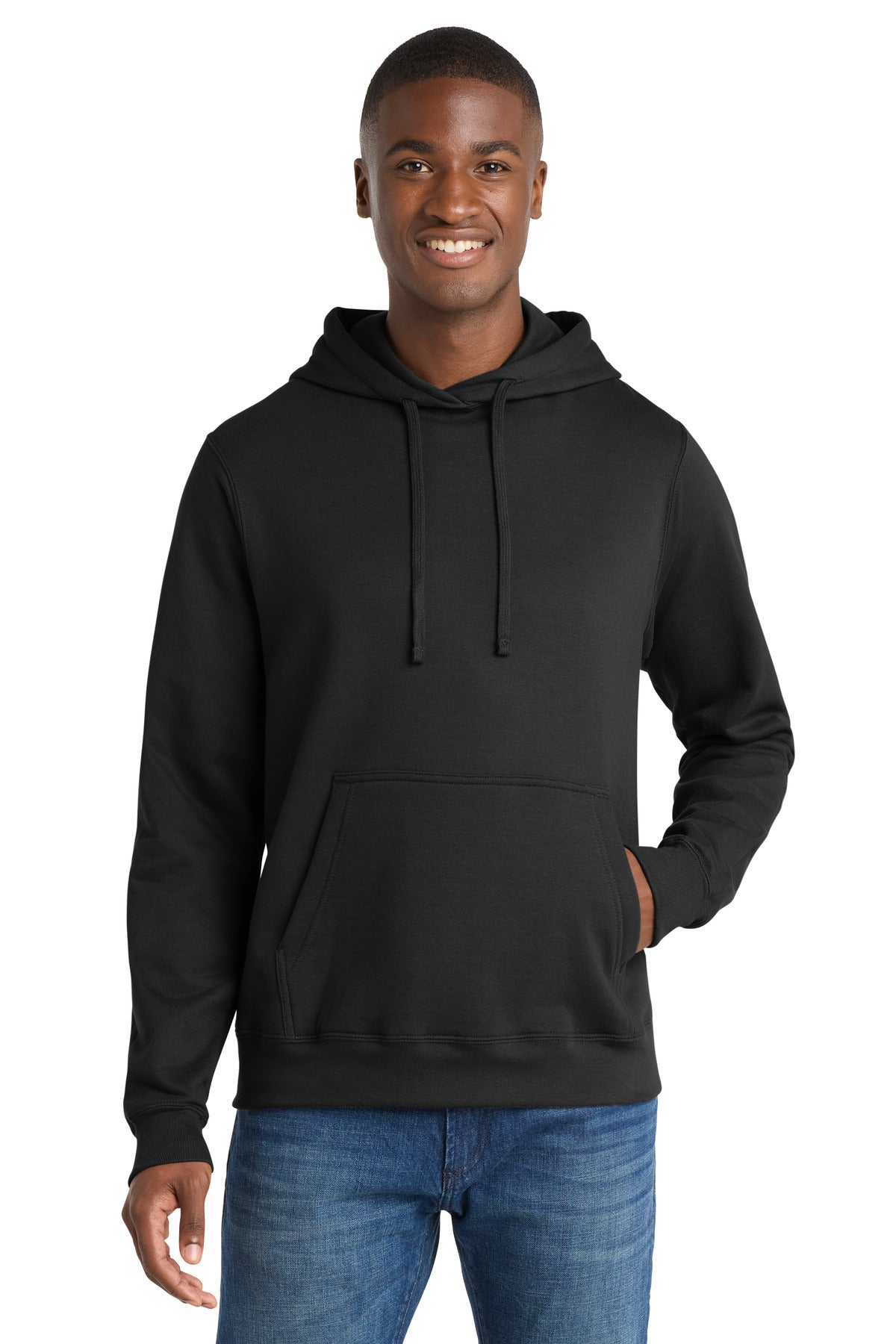 Port & Co Fan Favorite Fleece Pullover Hooded Sweatshirt. PC850H in Jet Black