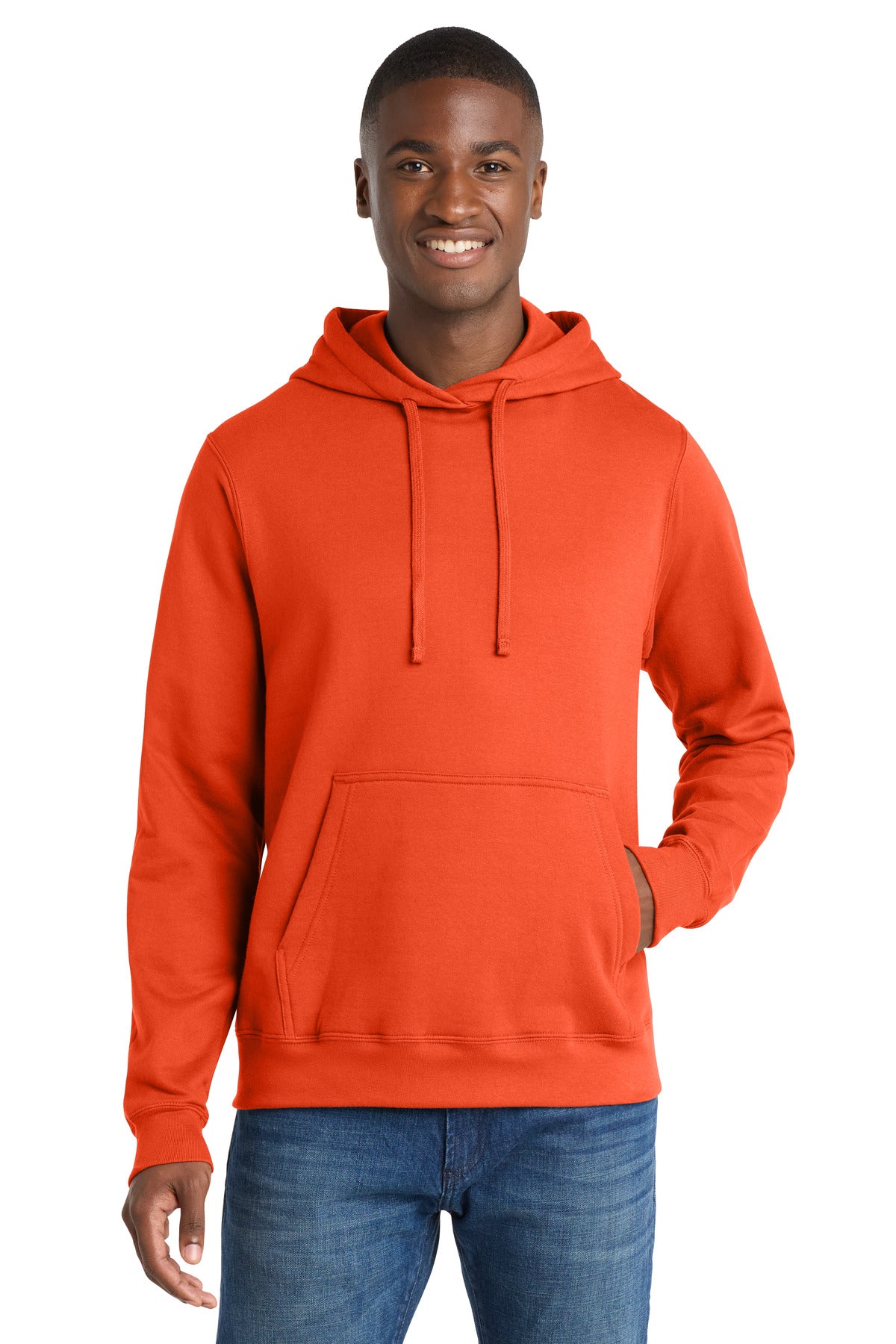 Port & Co Fan Favorite Fleece Pullover Hooded Sweatshirt. PC850H in Orange