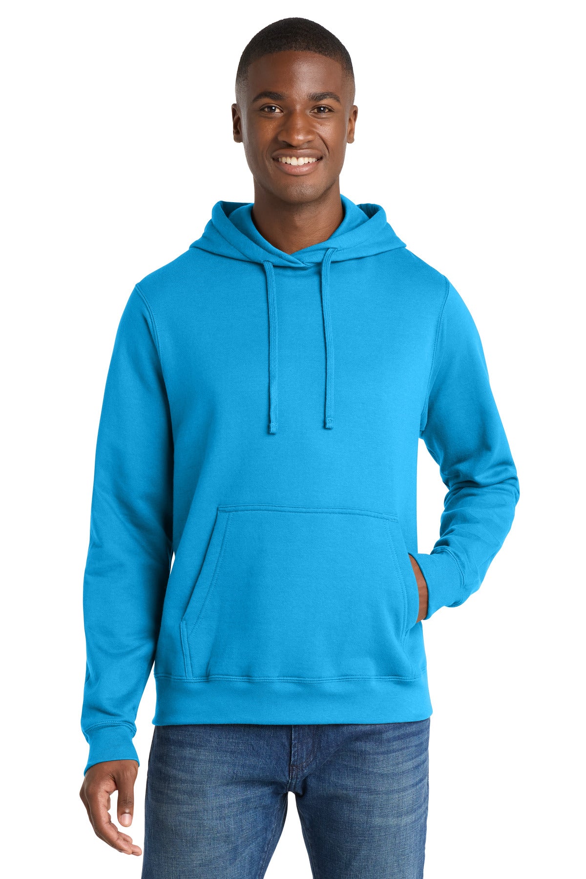 Port & Co Fan Favorite Fleece Pullover Hooded Sweatshirt. PC850H in Sapphire
