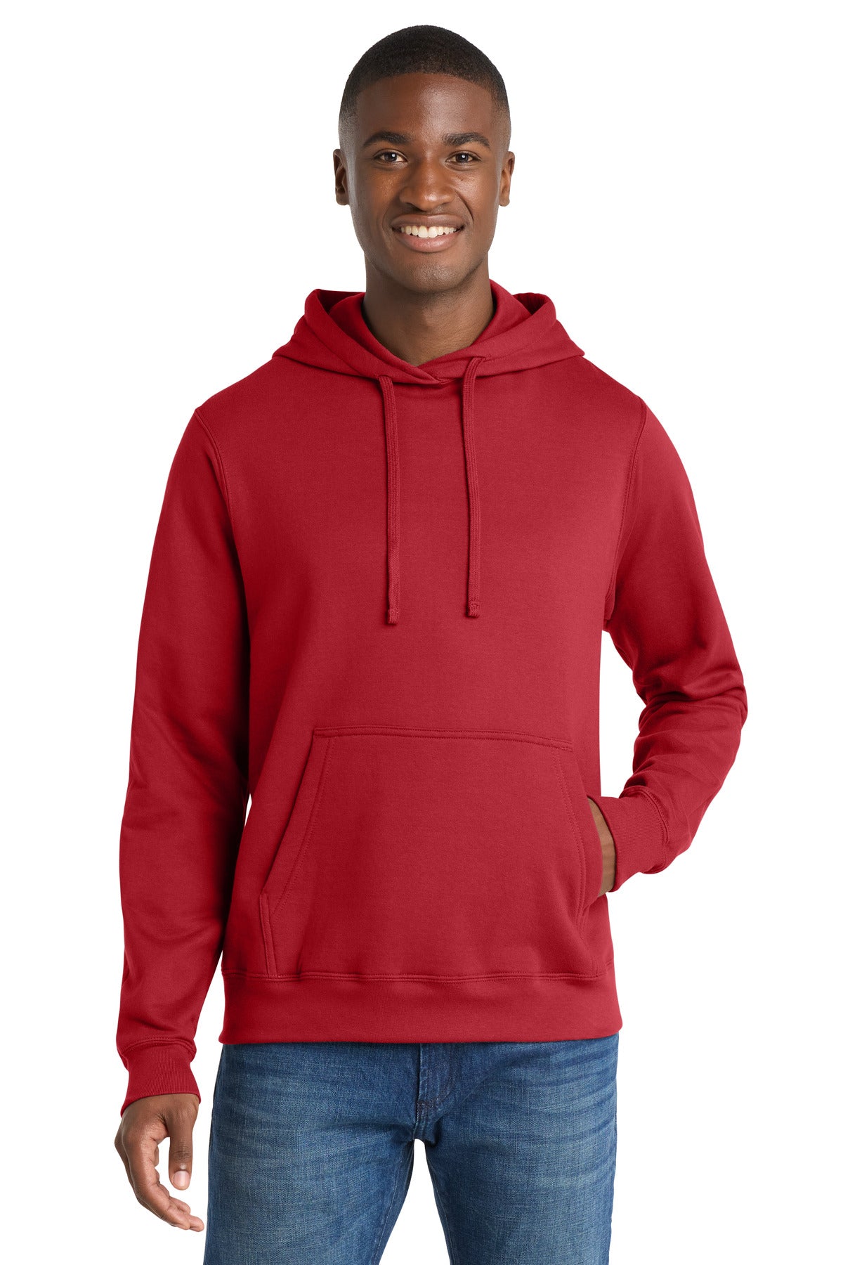 Port & Co Fan Favorite Fleece Pullover Hooded Sweatshirt. PC850H in Team Cardinal