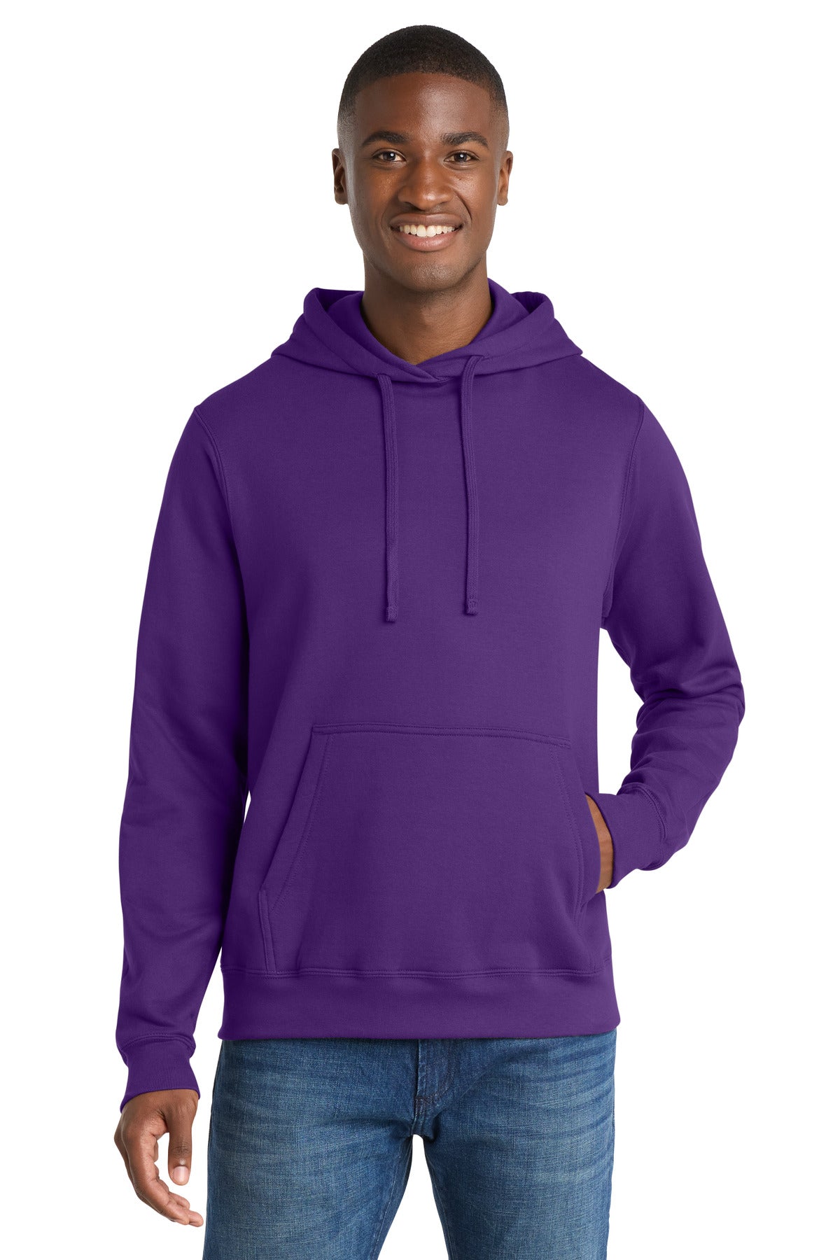 Port & Co Fan Favorite Fleece Pullover Hooded Sweatshirt. PC850H in Team Purple