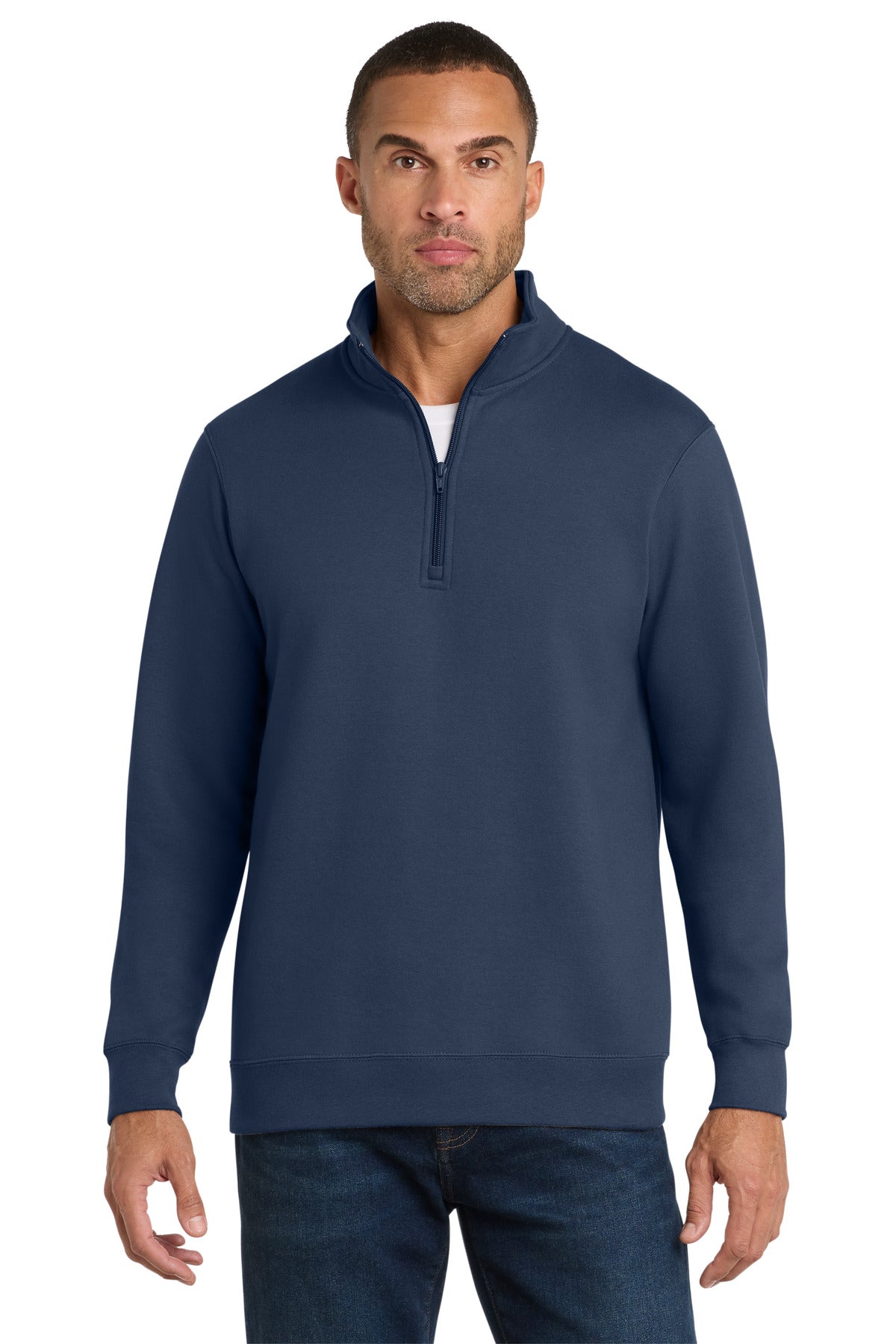 Port & Co Fan Favorite Fleece 1/4-Zip Pullover Sweatshirt. PC850Q in Team Navy