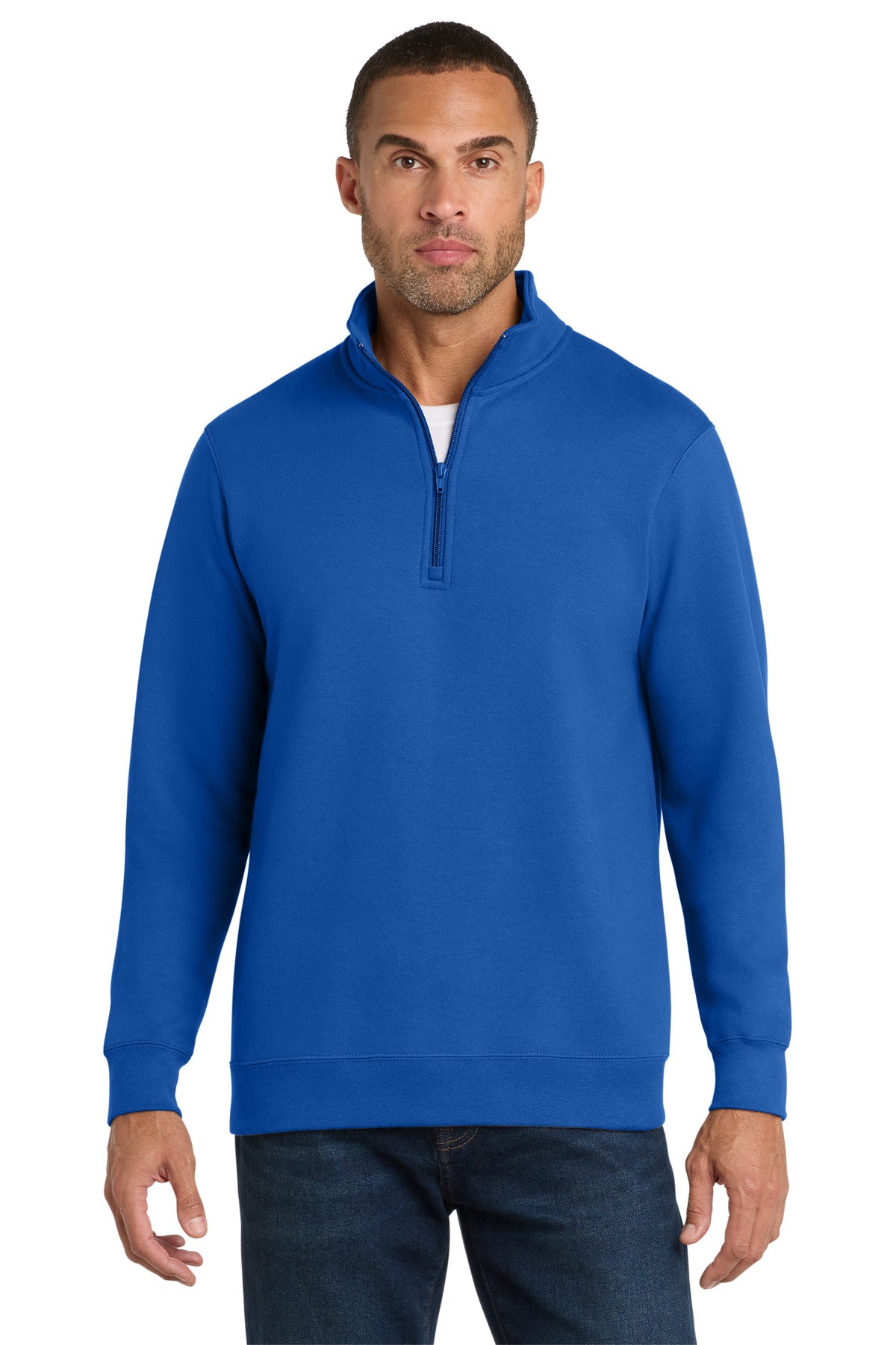 Port & Co Fan Favorite Fleece 1/4-Zip Pullover Sweatshirt. PC850Q in True Royal