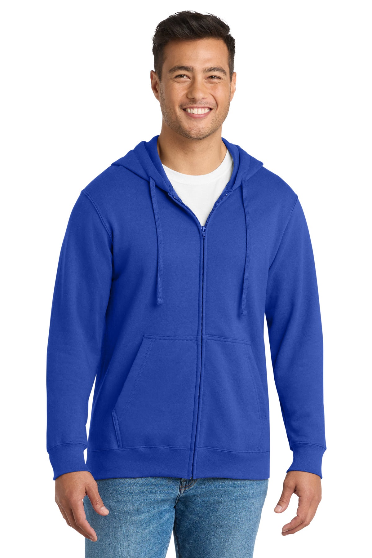 Port & Co Fan Favorite Fleece Full-Zip Hooded Sweatshirt. PC850ZH in True Royal