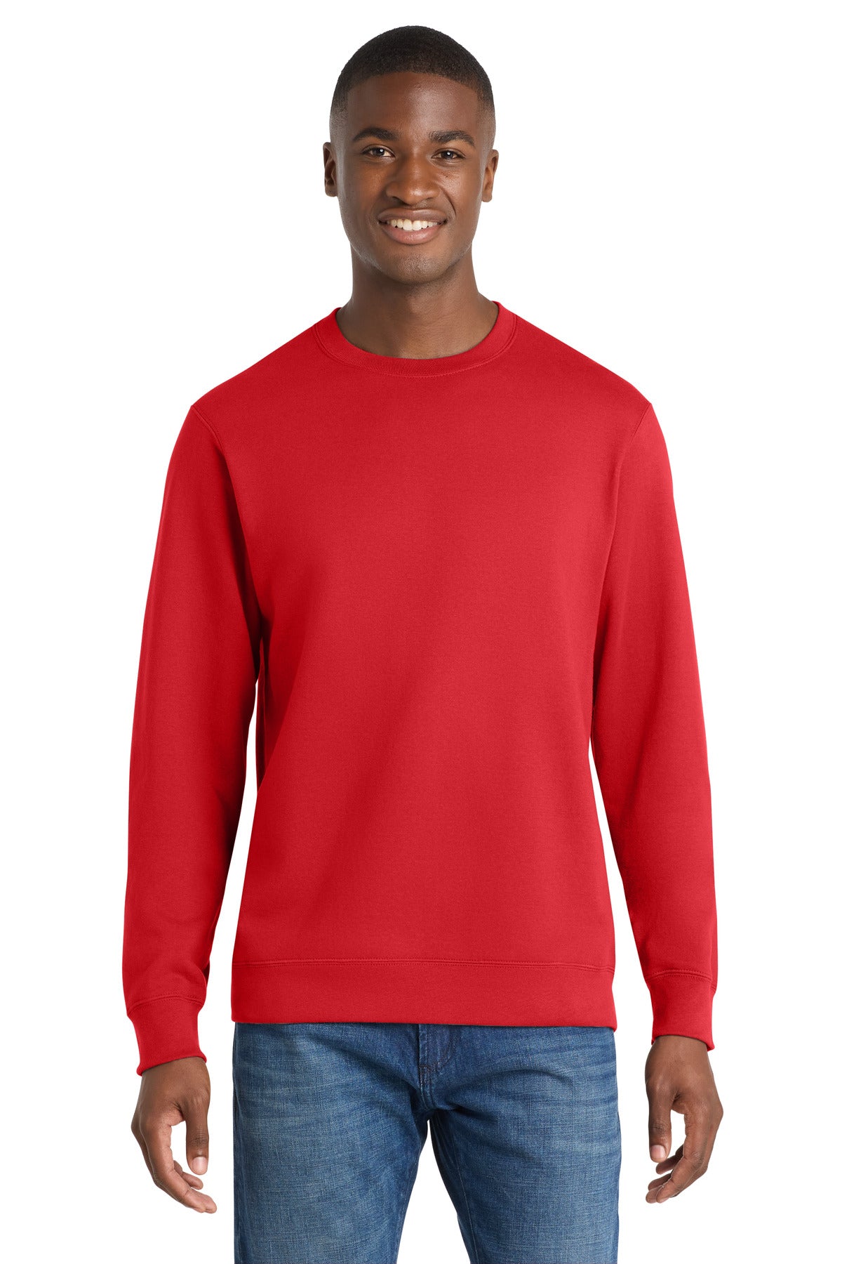 Port & Co Fan Favorite Fleece Crewneck Sweatshirt. PC850 in Bright Red